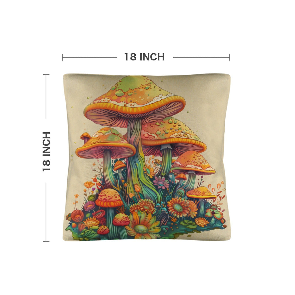 Retro Mushrooms Pillow Case Made in America