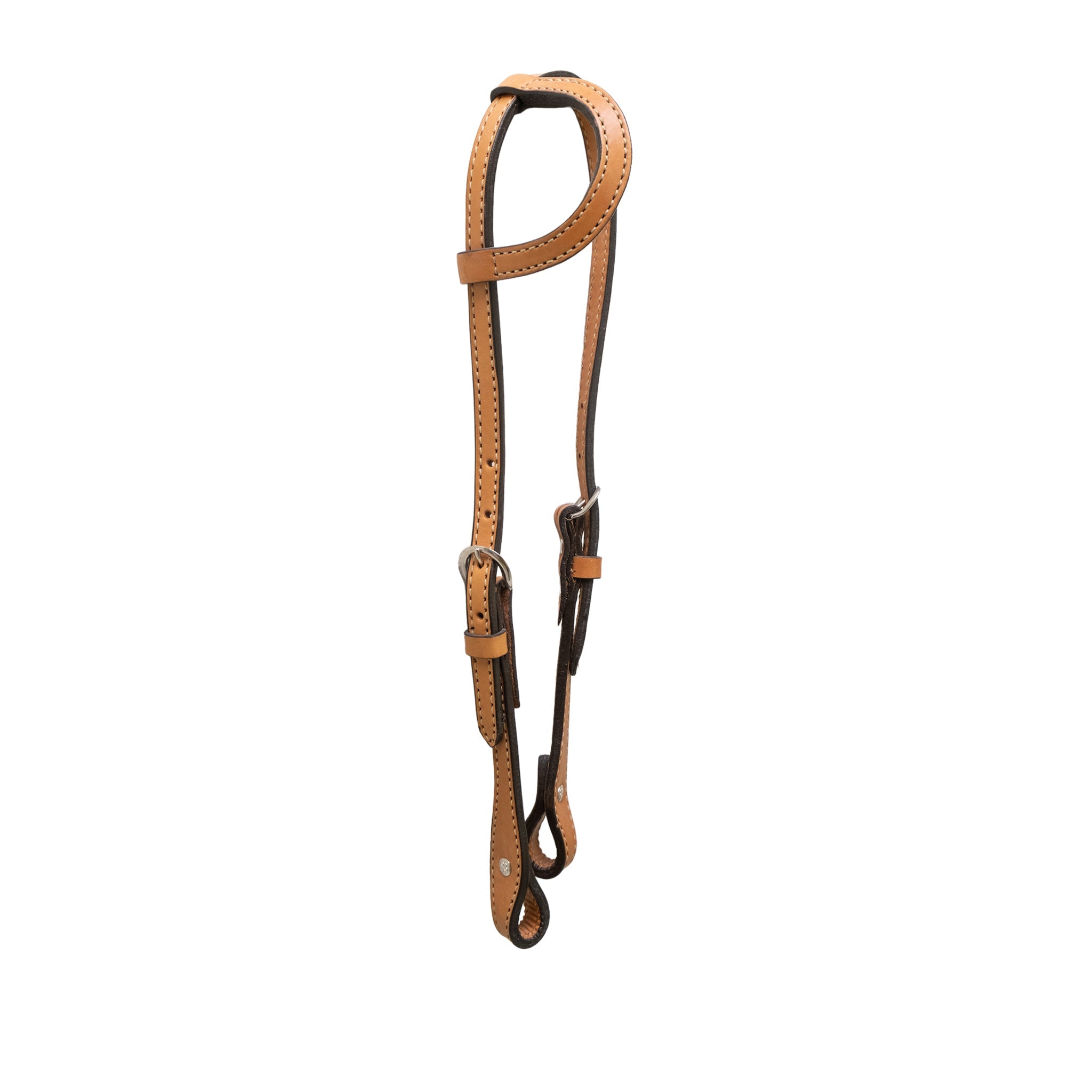 2070 5/8" Flat one ear headstall golden leather