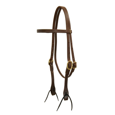 AJ Tack Oiled Harness Leather Straight Browband Headstall