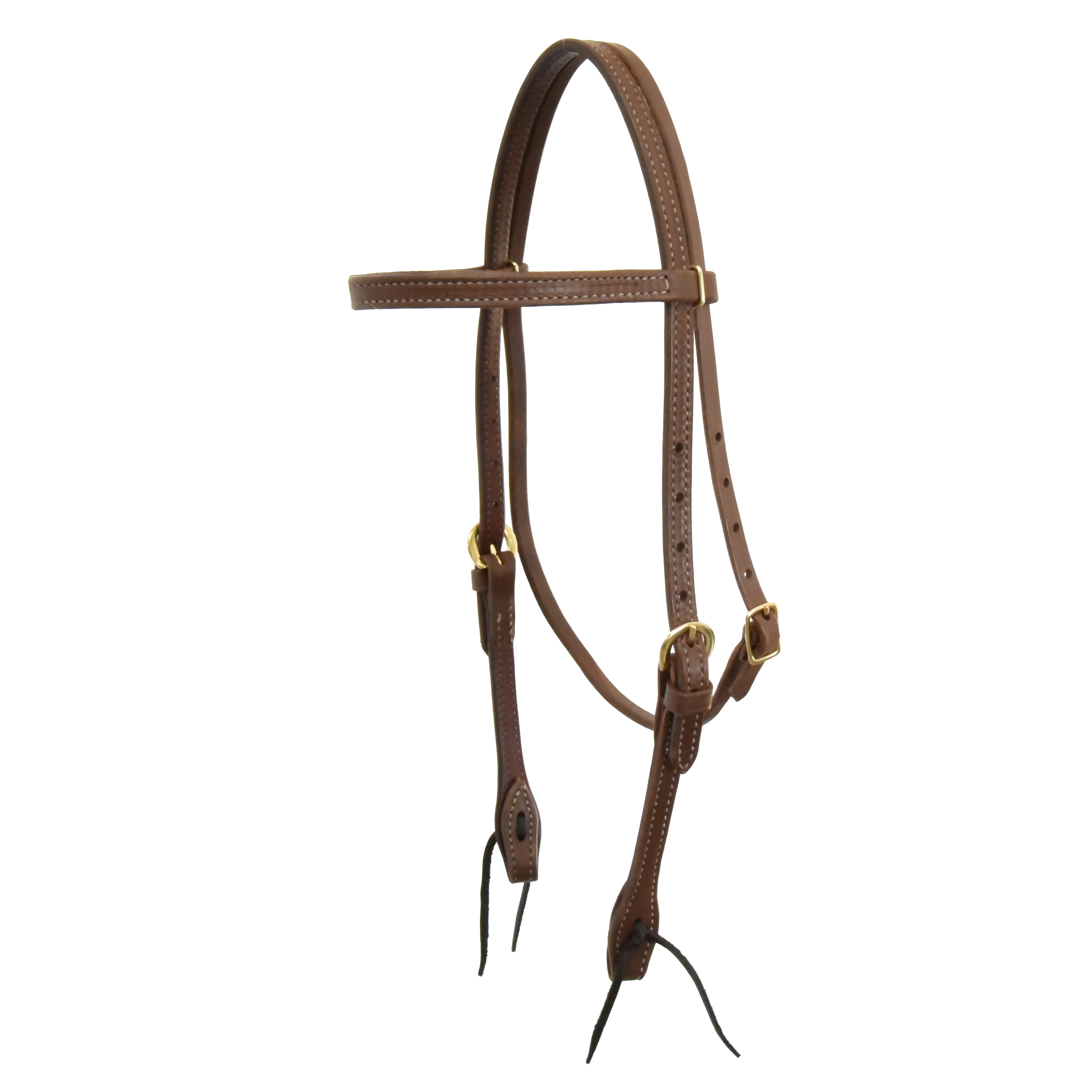AJ Tack Oiled Harness Leather Double-N-Stitched Headstall