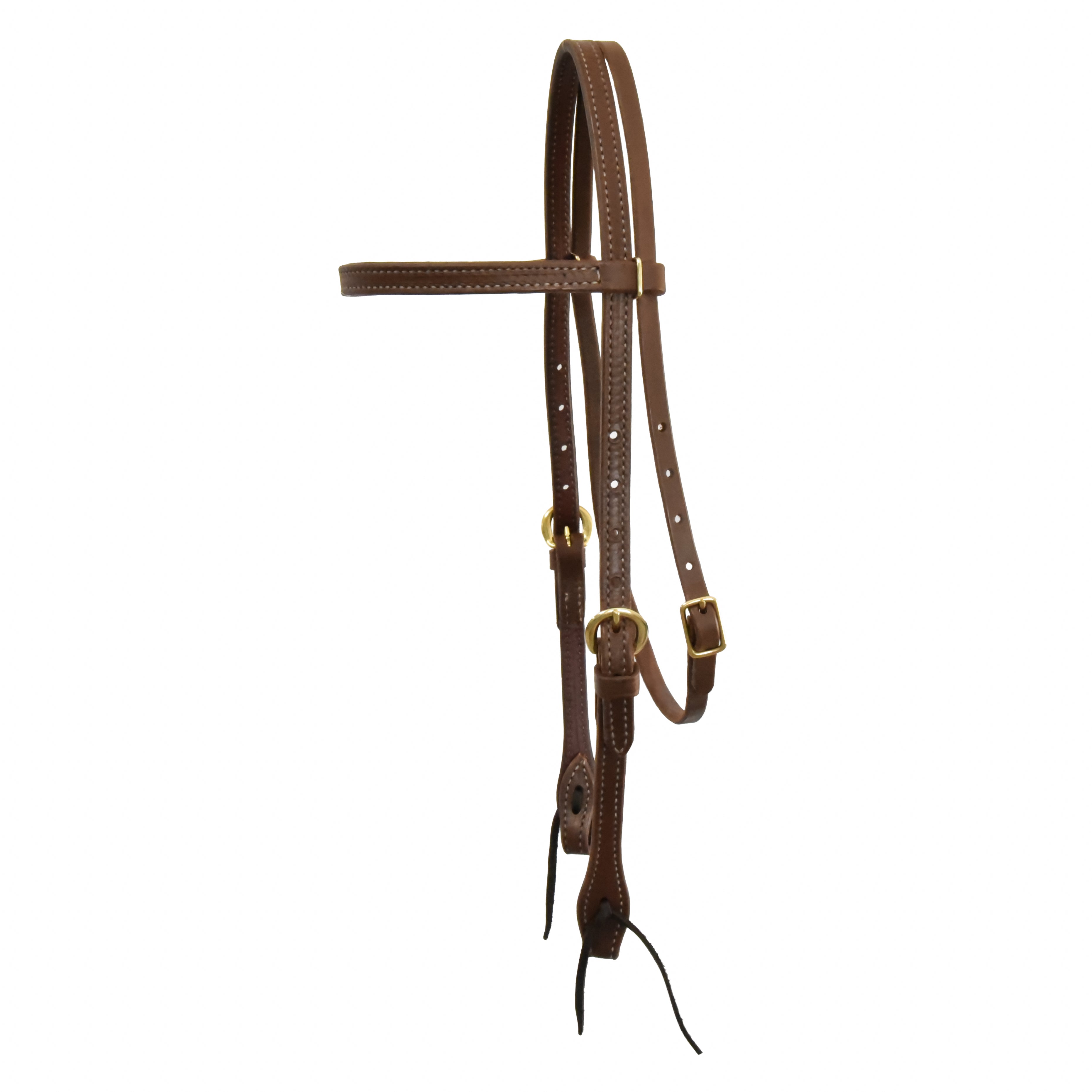 AJ Tack Oiled Harness Leather Double-N-Stitched Headstall
