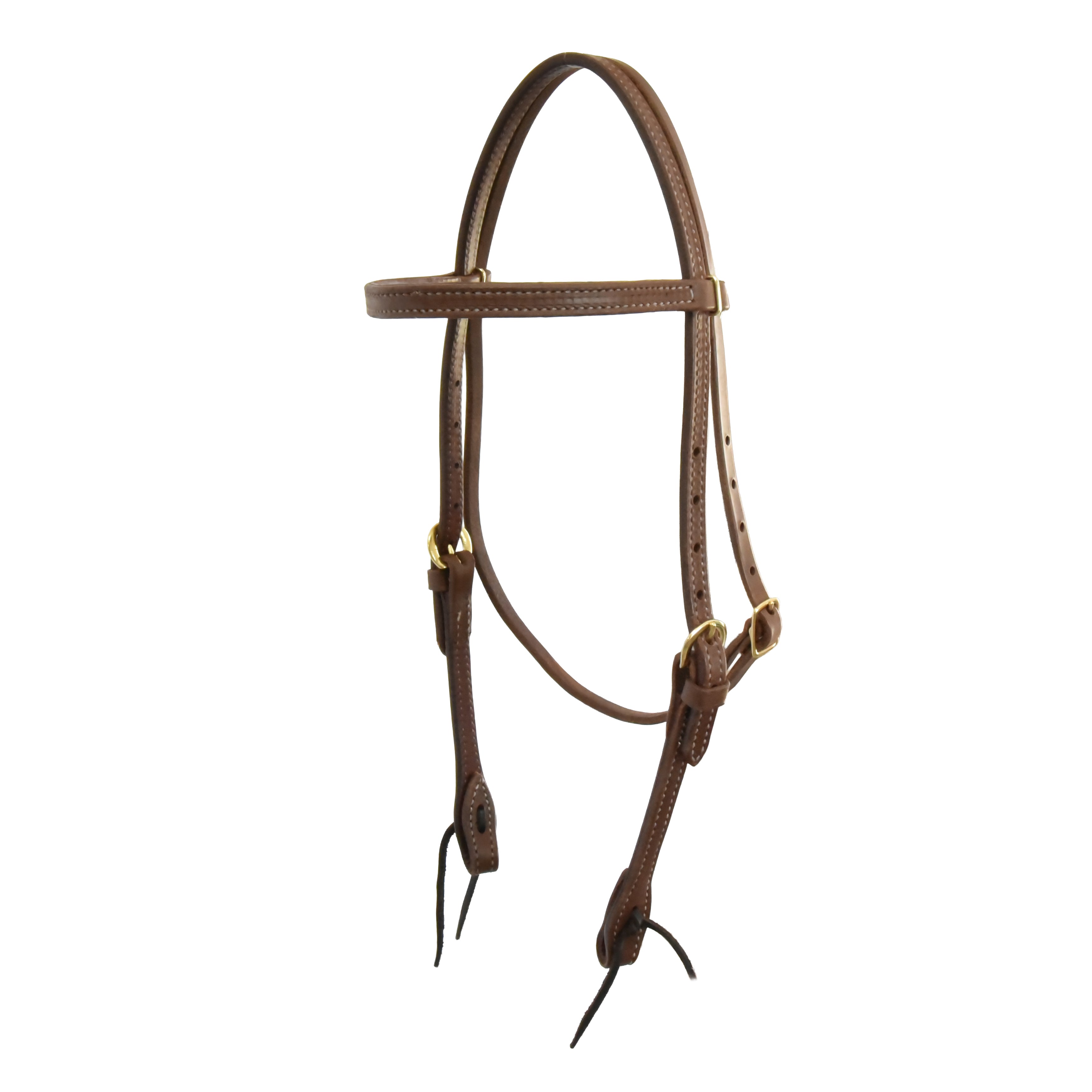 AJ Tack Oiled Harness Leather Double-N-Stitched Headstall