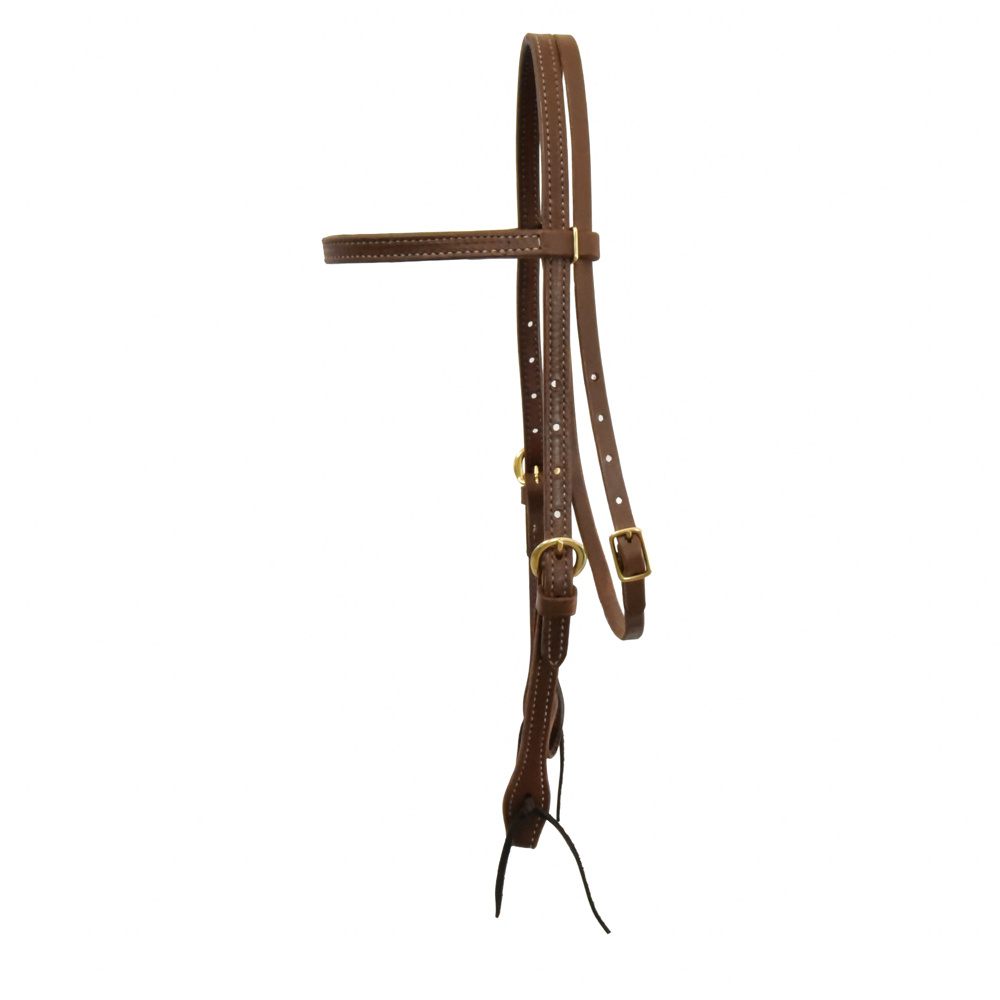 AJ Tack Oiled Harness Leather Double-N-Stitched Headstall