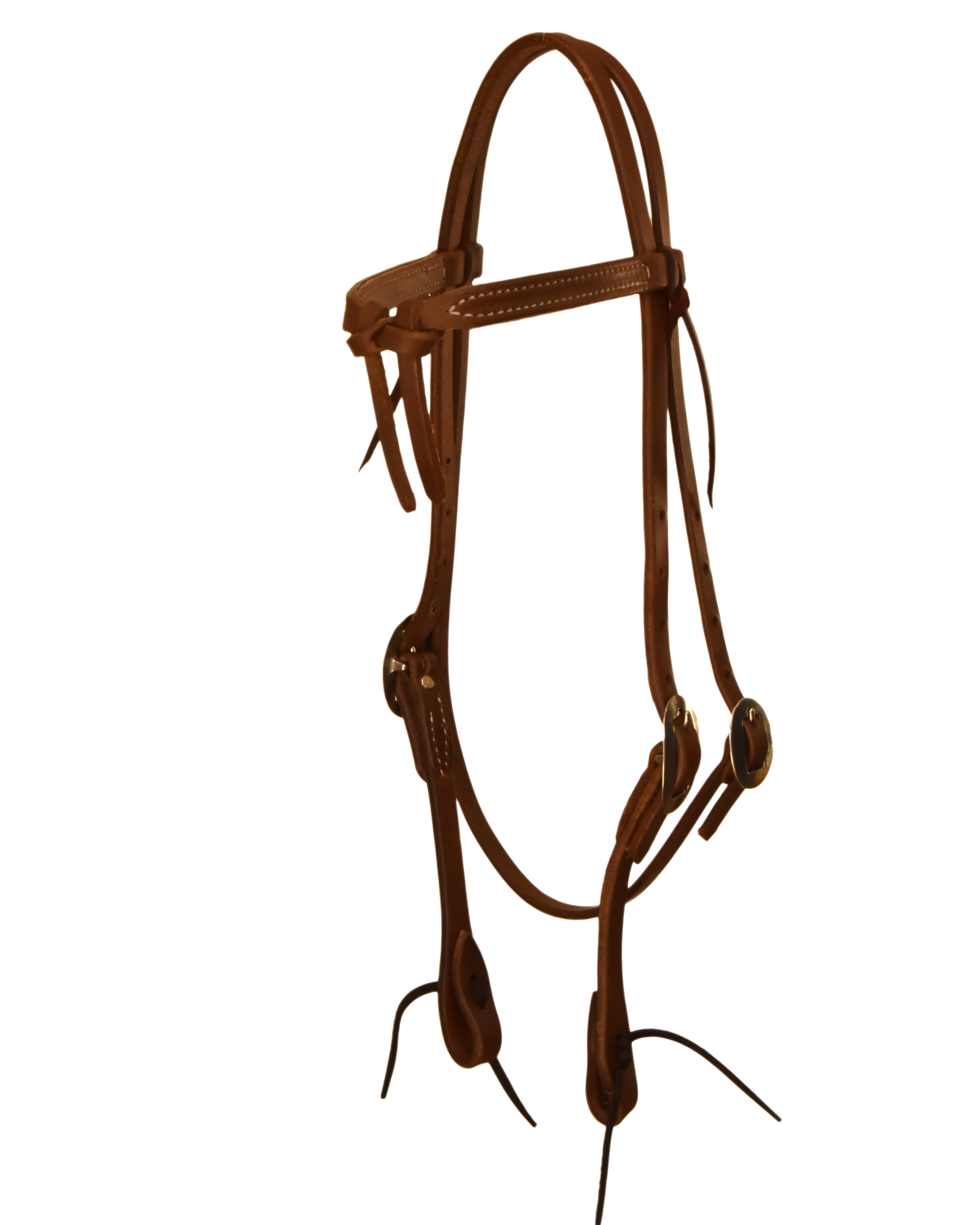 AJ Tack Oiled Harness Leather Knotted Headstall