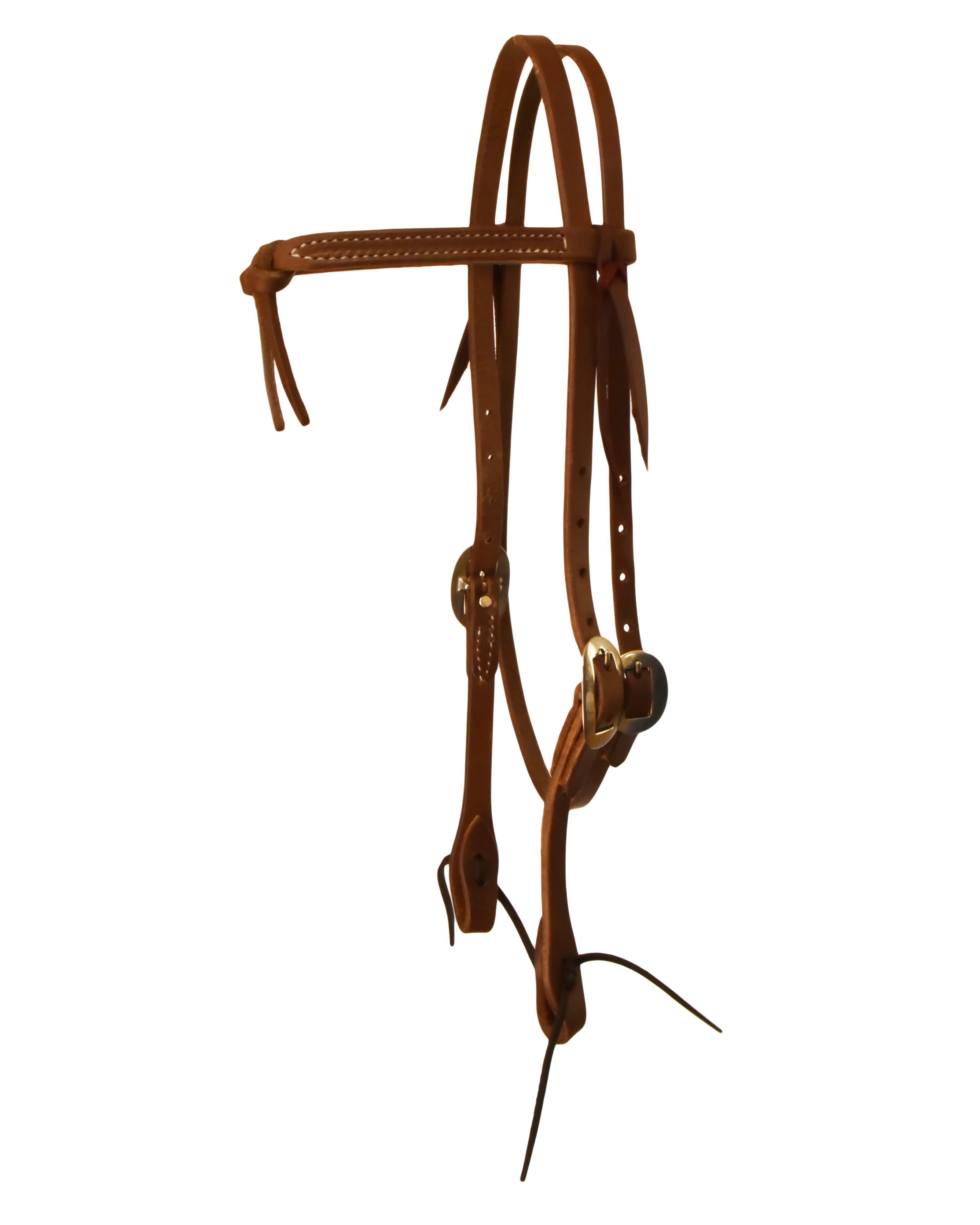 AJ Tack Oiled Harness Leather Knotted Headstall