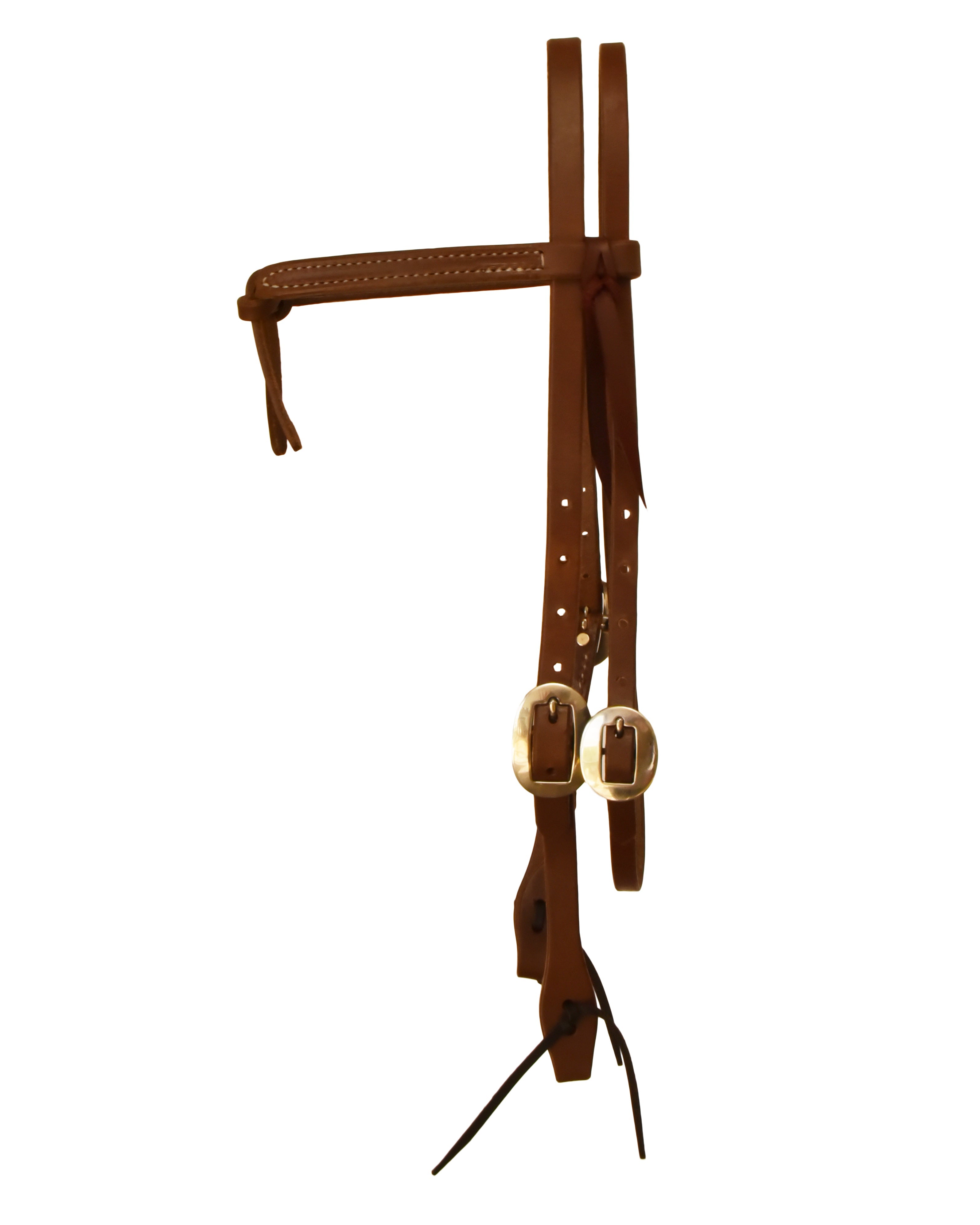 AJ Tack Oiled Harness Leather Knotted Headstall