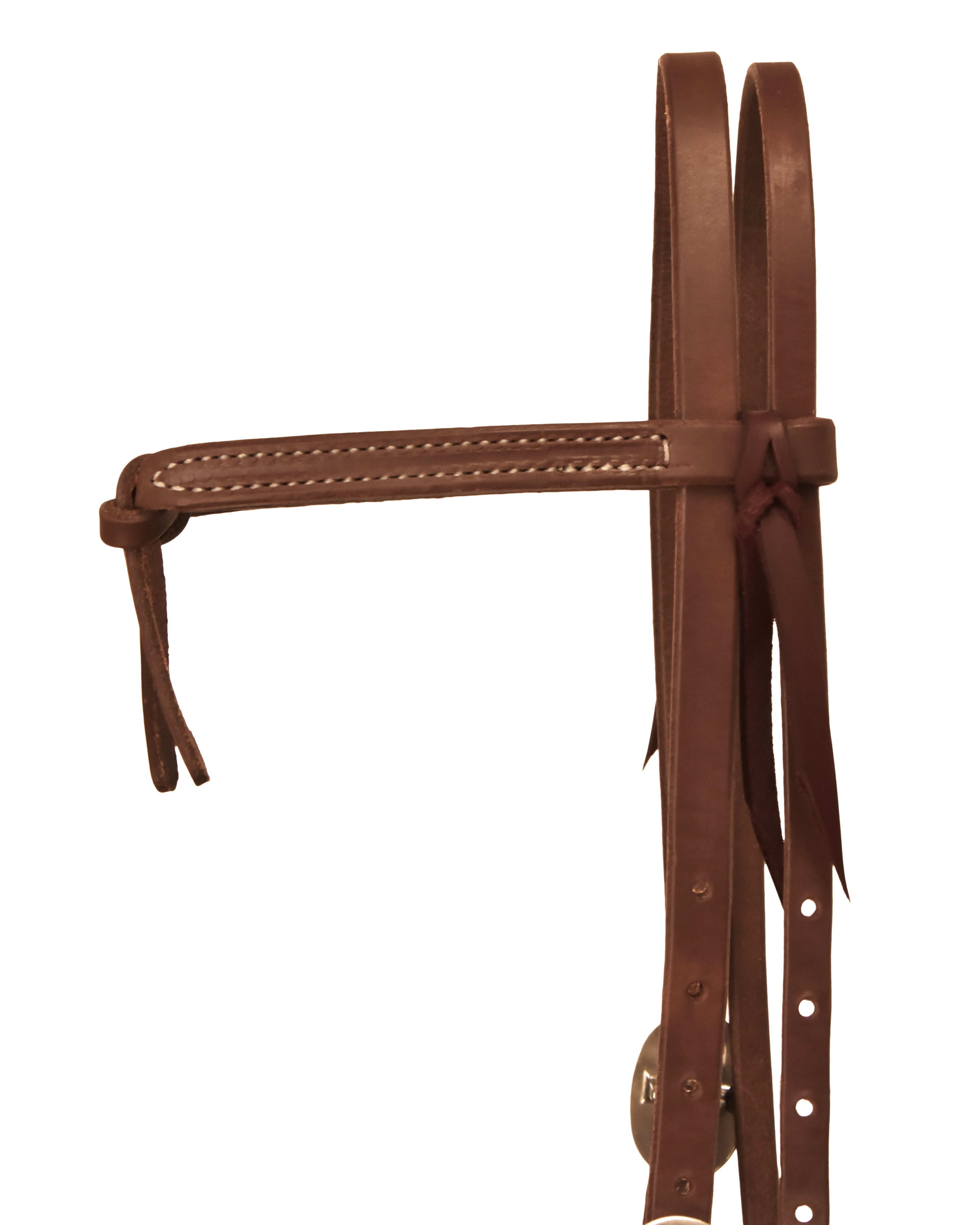 AJ Tack Oiled Harness Leather Knotted Headstall