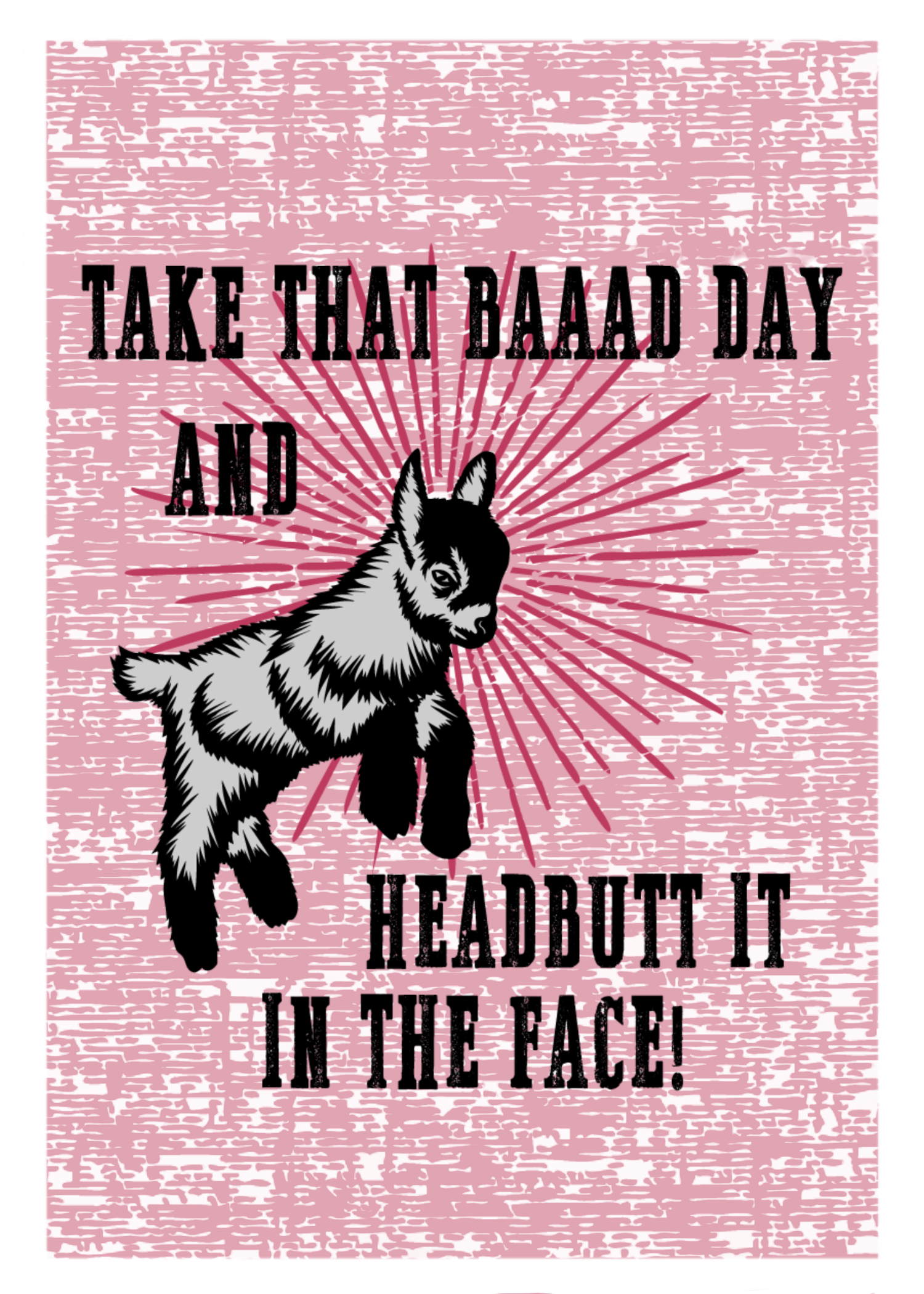 Baad Day Goat Farm Animal Greeting Card, Goat Birthday Card