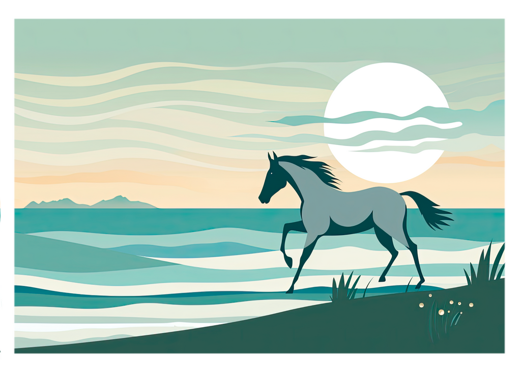 Beach Day Equestrian Greeting Card