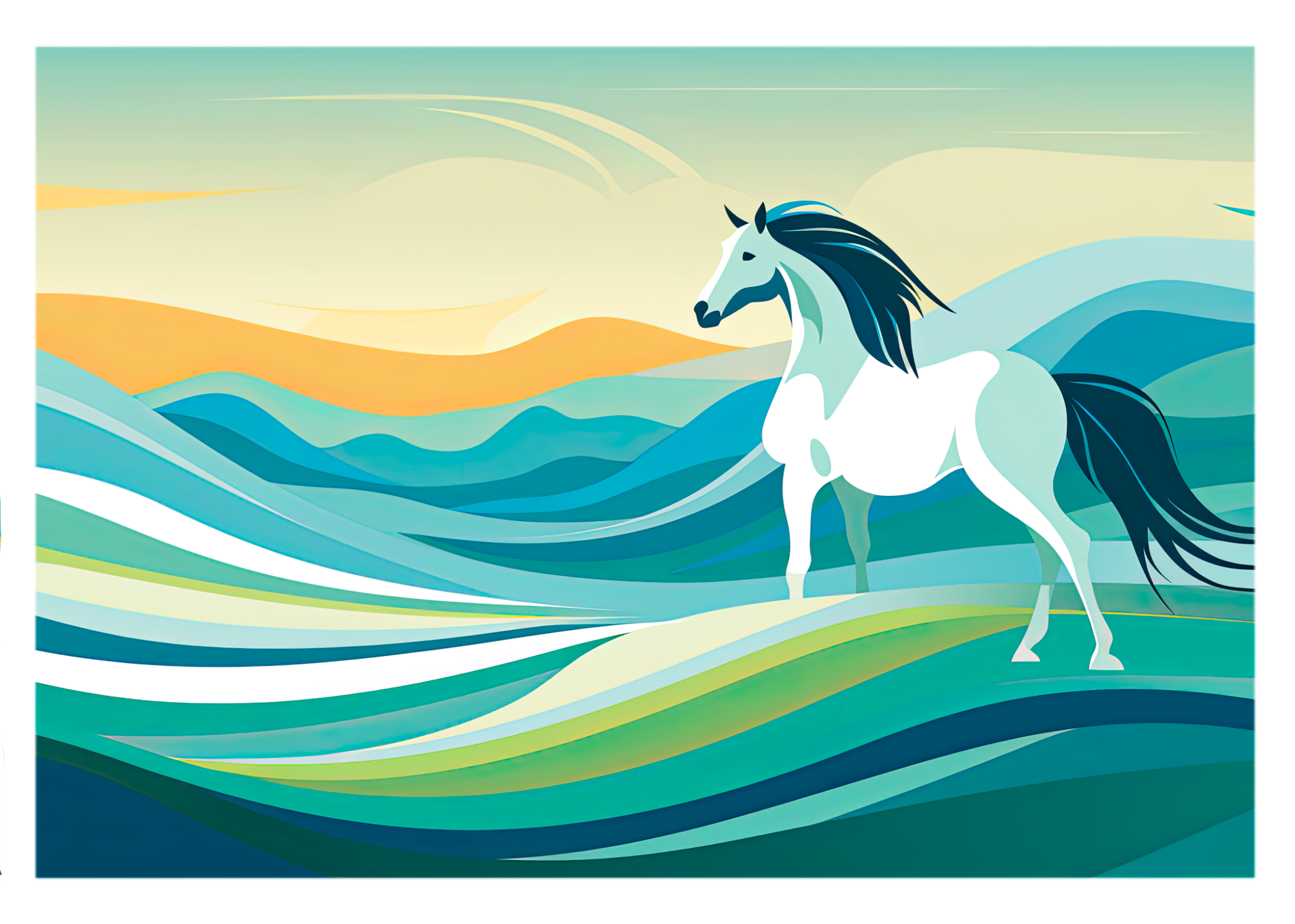 Beach Riding Equestrian Greeting Card