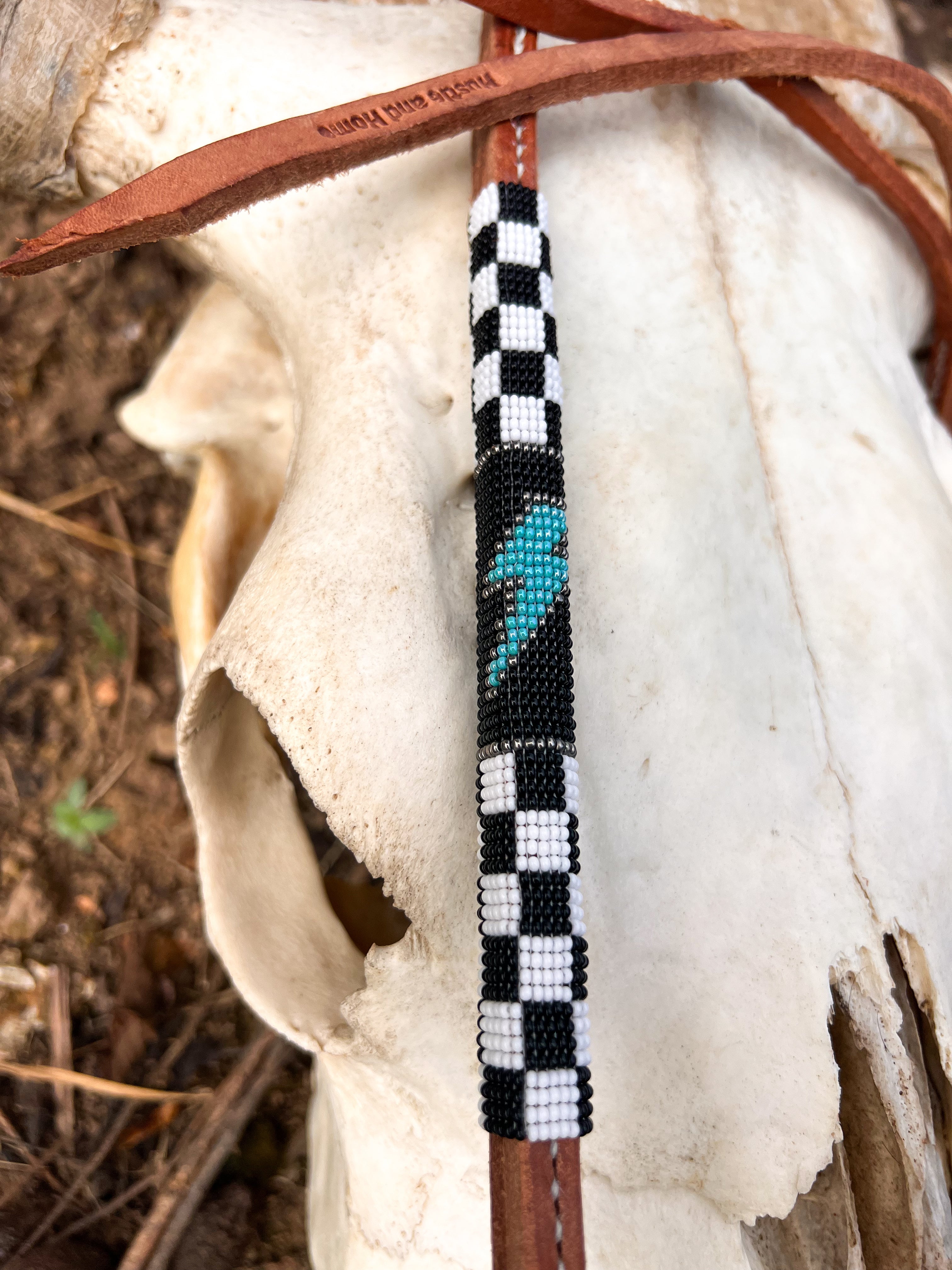 Checks Out Turquoise Bolt *Luxe* Beaded Over Under Whip
