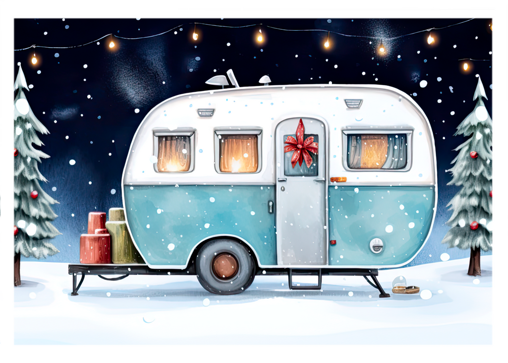 Cozy Camper Christmas Holiday Greeting Card