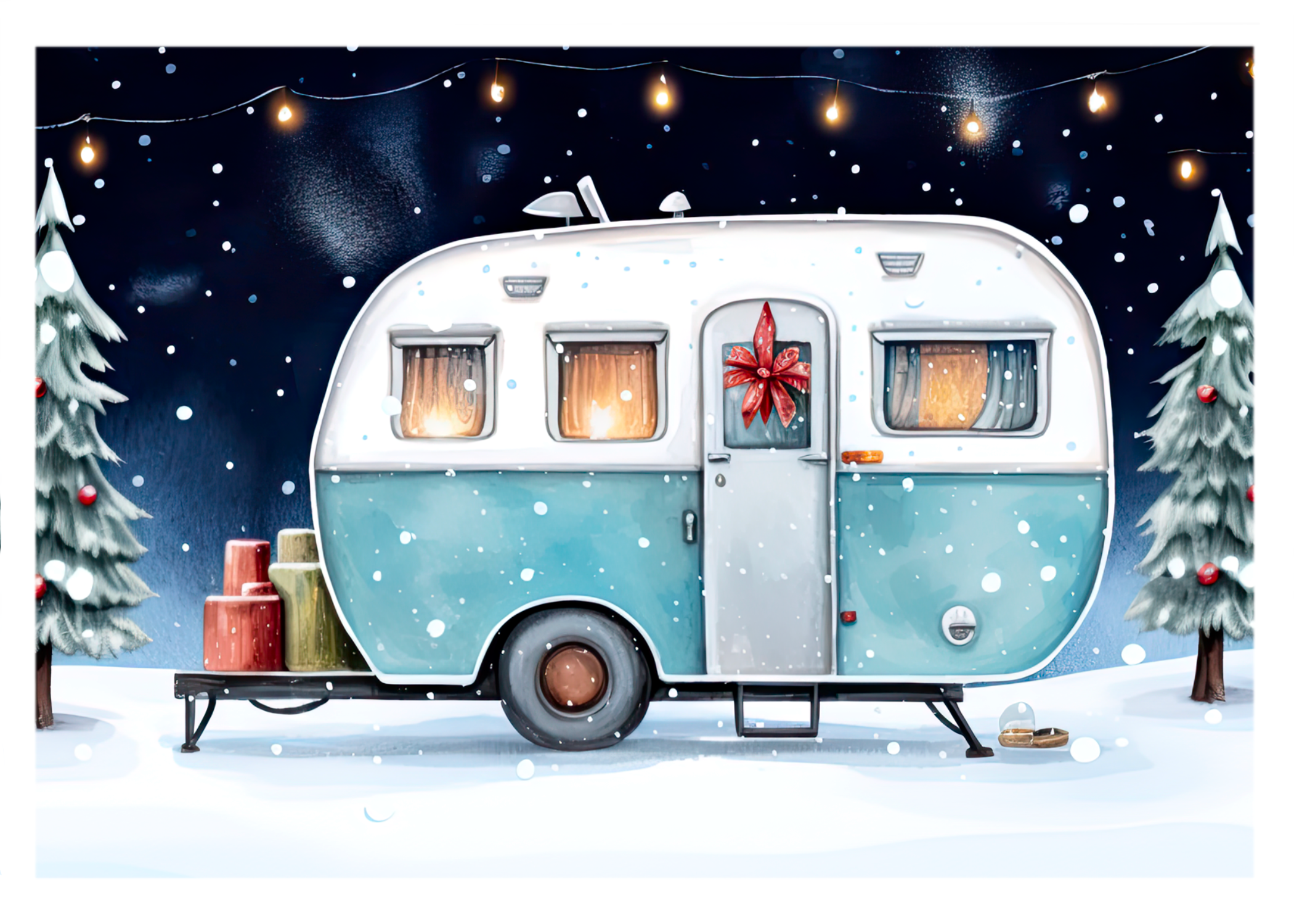 Cozy Camper Christmas Holiday Greeting Card
