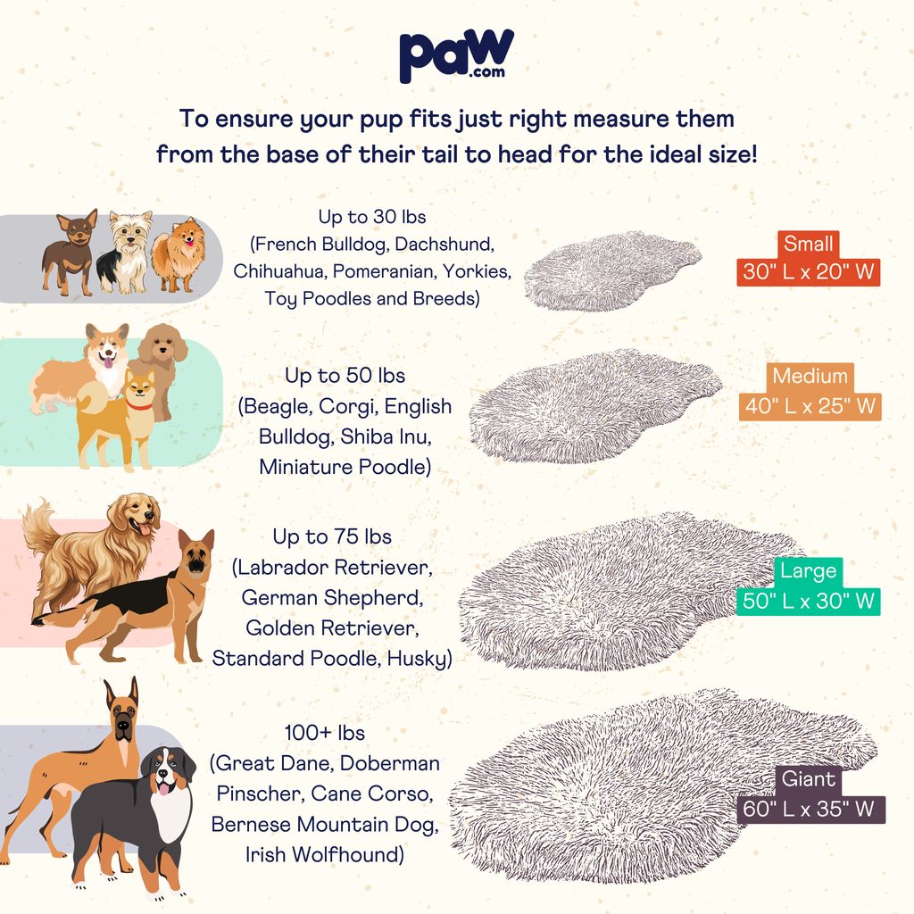 PupRug by Paw.com® Faux Fur Orthopedic Dog Bed - Curve White with Brown Accents
