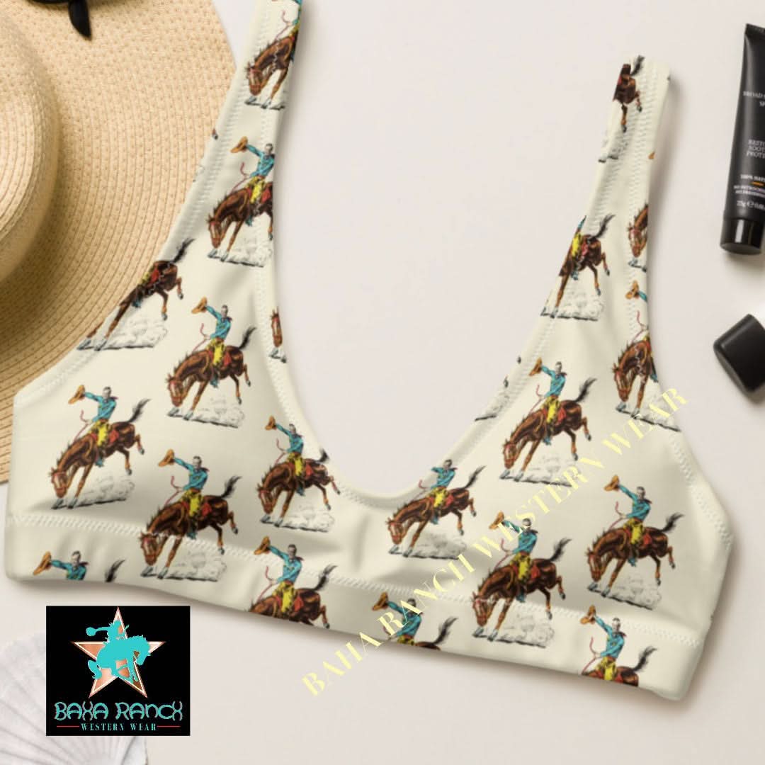 Yeehaw Vintage Rodeo Cowboy Bikini Top