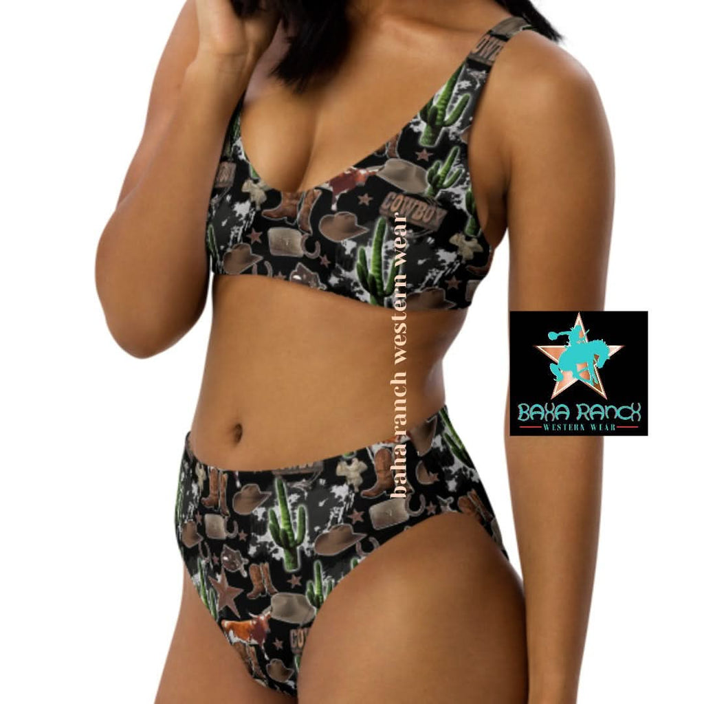 Yeehaw Cowboy Collage Bikini