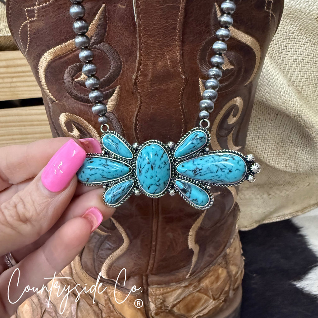 Navajo Bead Squash Flower Necklace