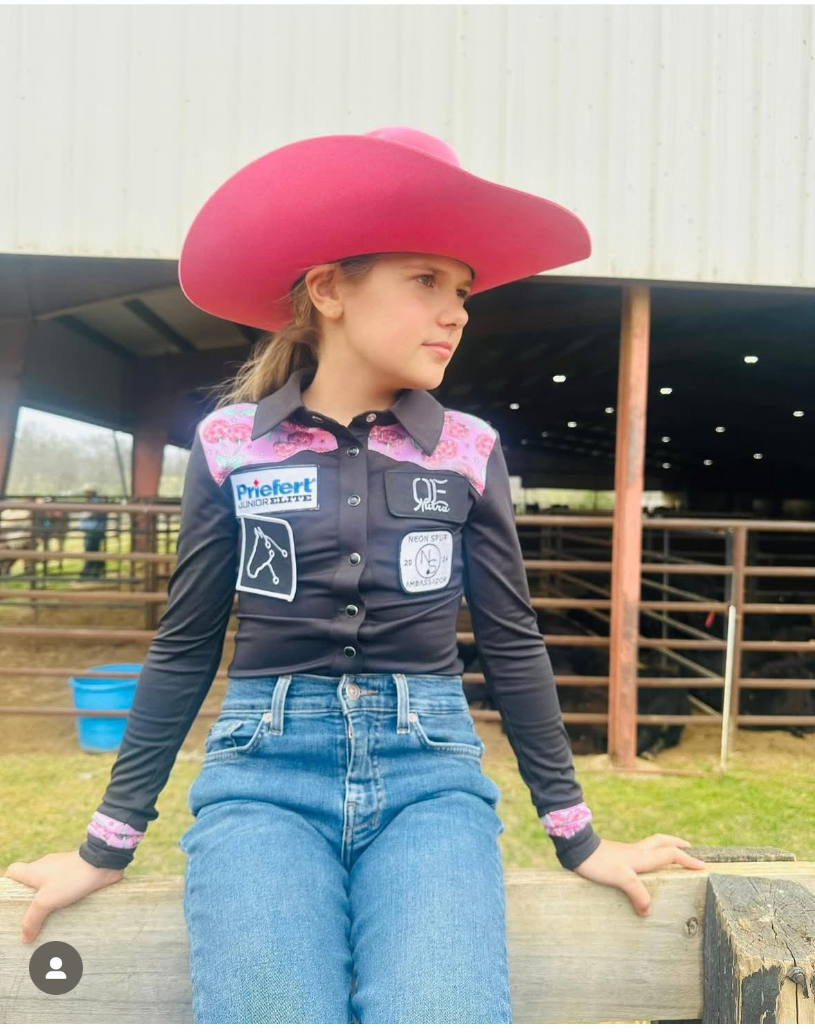 Cherry Groove Girls Western Pearl Snap Rodeo Shirt