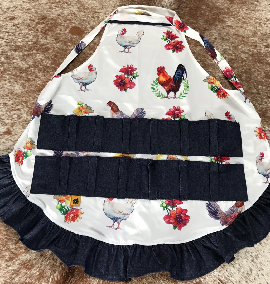 Egg Apron Full Length Chicken Print