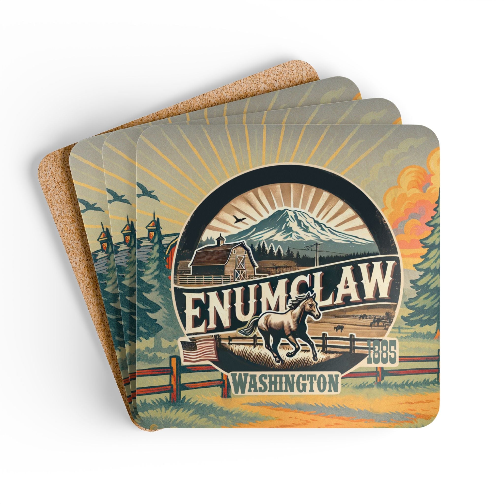 Enumclaw Farms Washington Bar Coaster