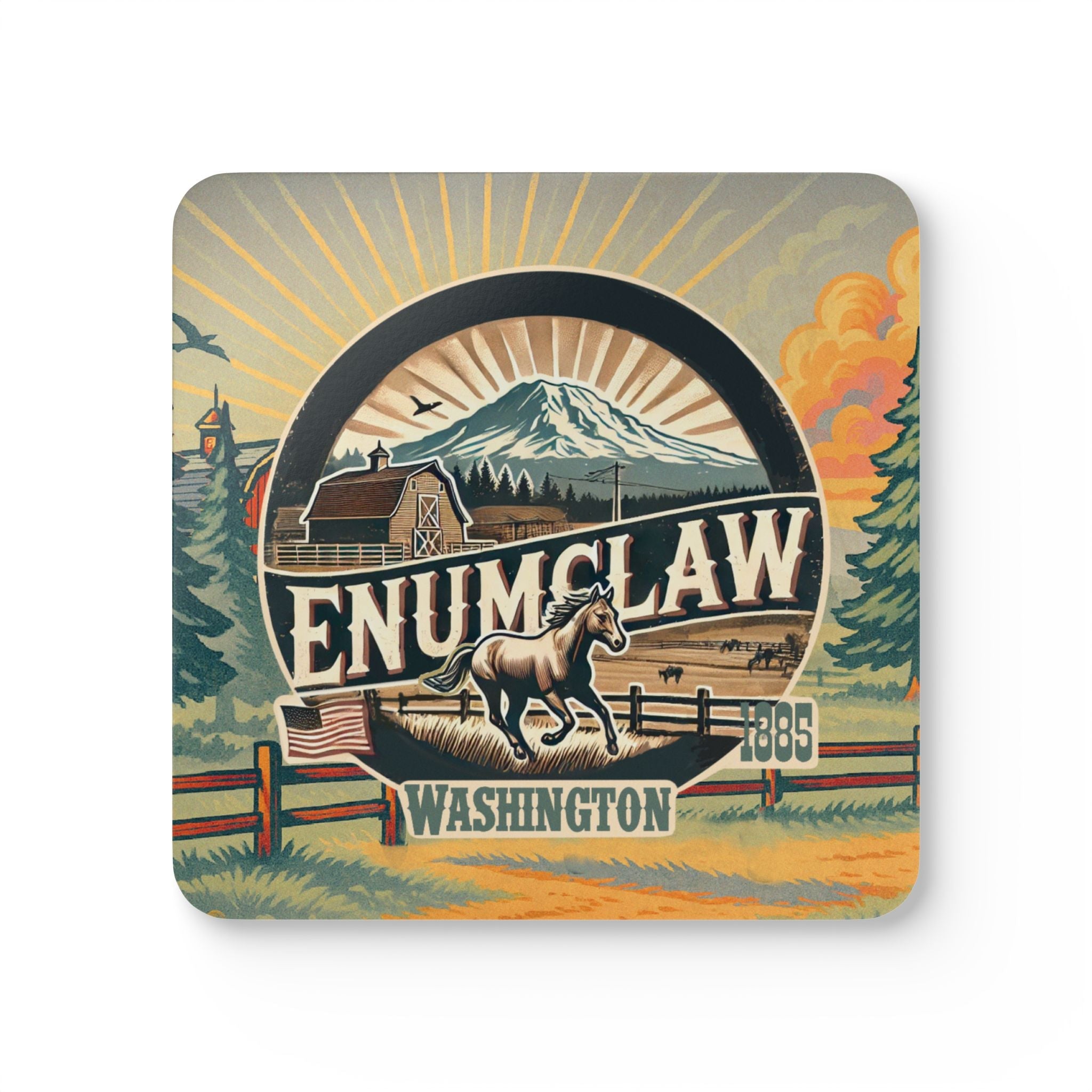 Enumclaw Farms Washington Bar Coaster