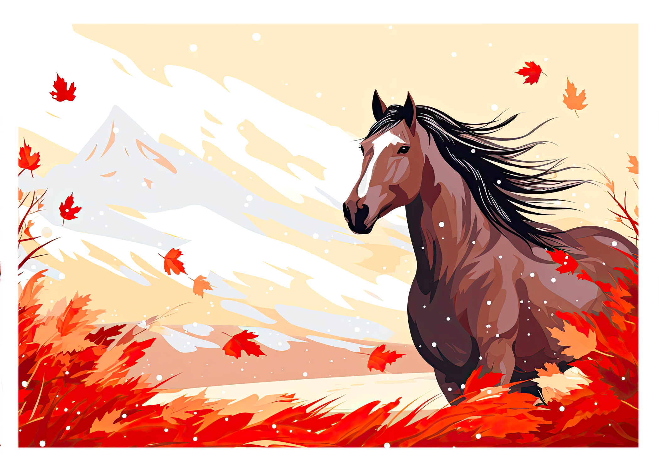 Fall Season Equestrian Greeting Card