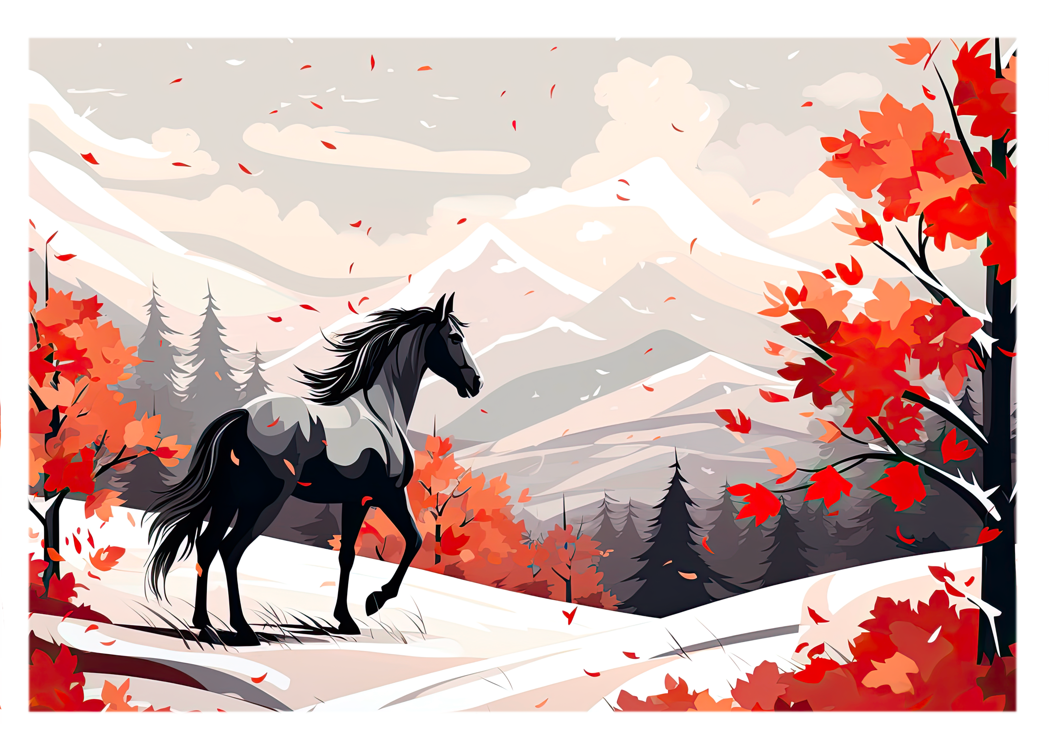 Fall Mountain Mare Greeting Card