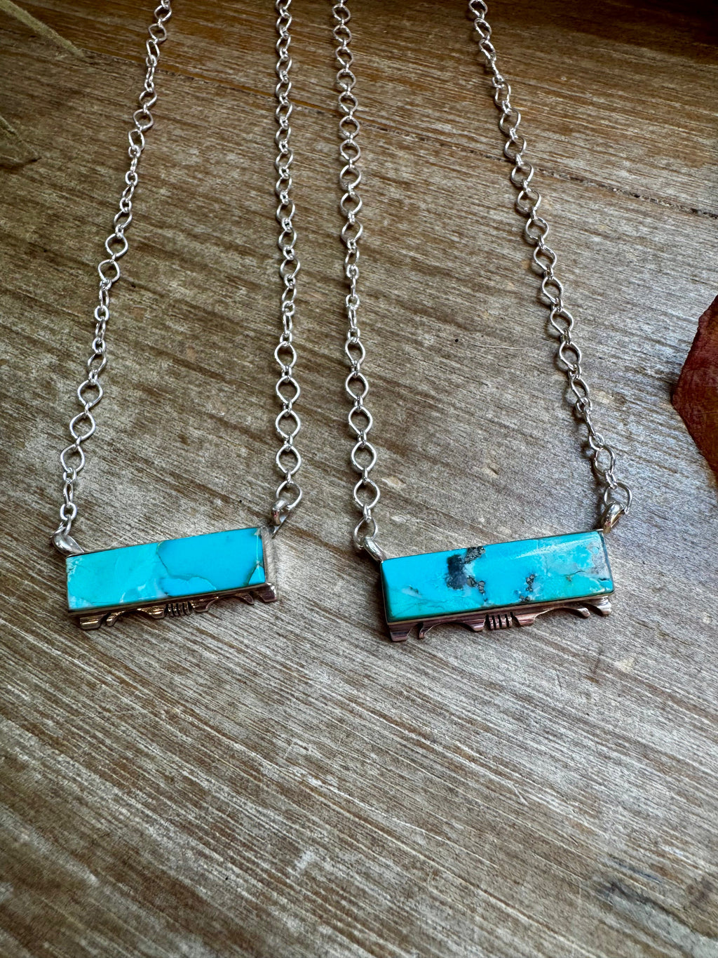 20-InchSterling Silver & Kingman Bar Turquoise Necklace –