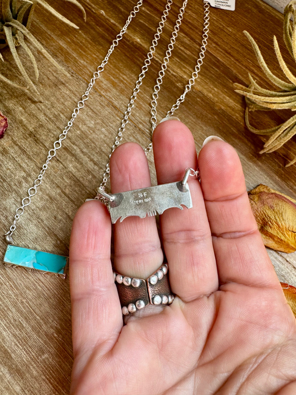 20-InchSterling Silver & Kingman Bar Turquoise Necklace –