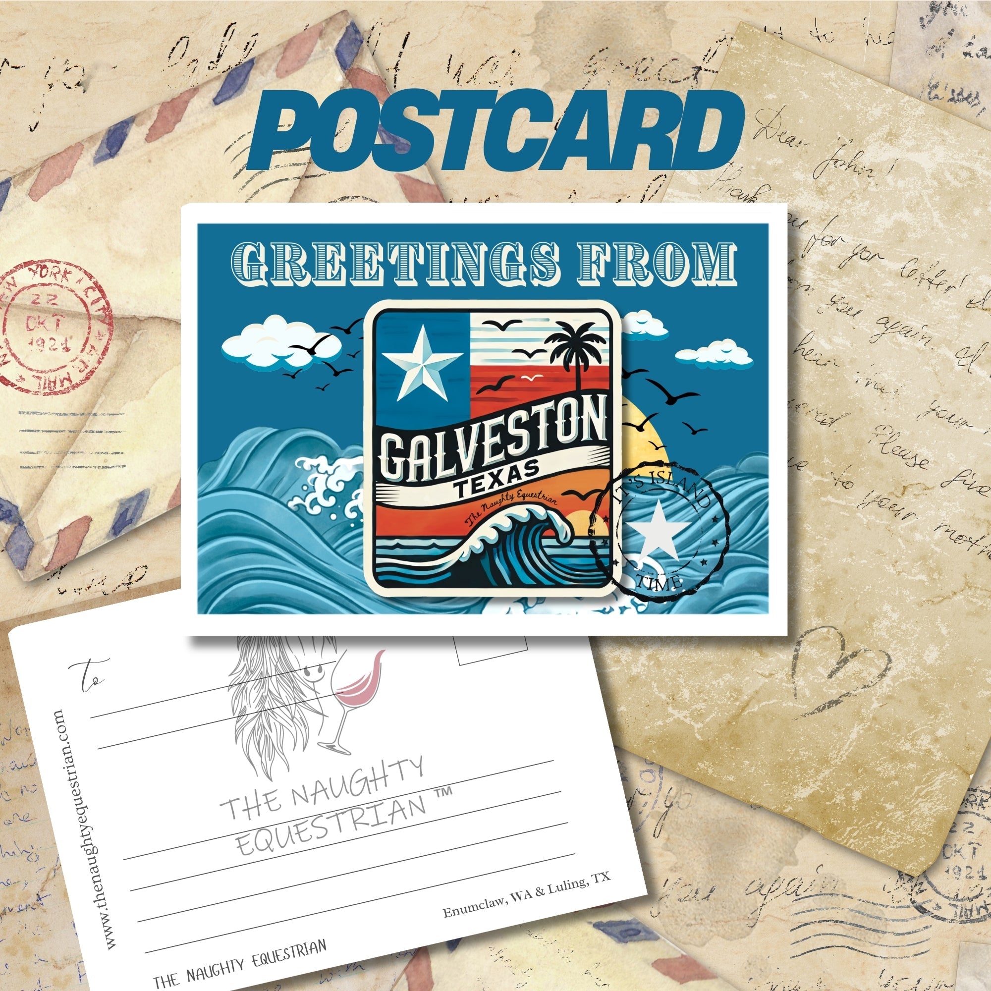 Greetings from Galveston, Texas City Postcards, 5x7 Glossy Collectibles