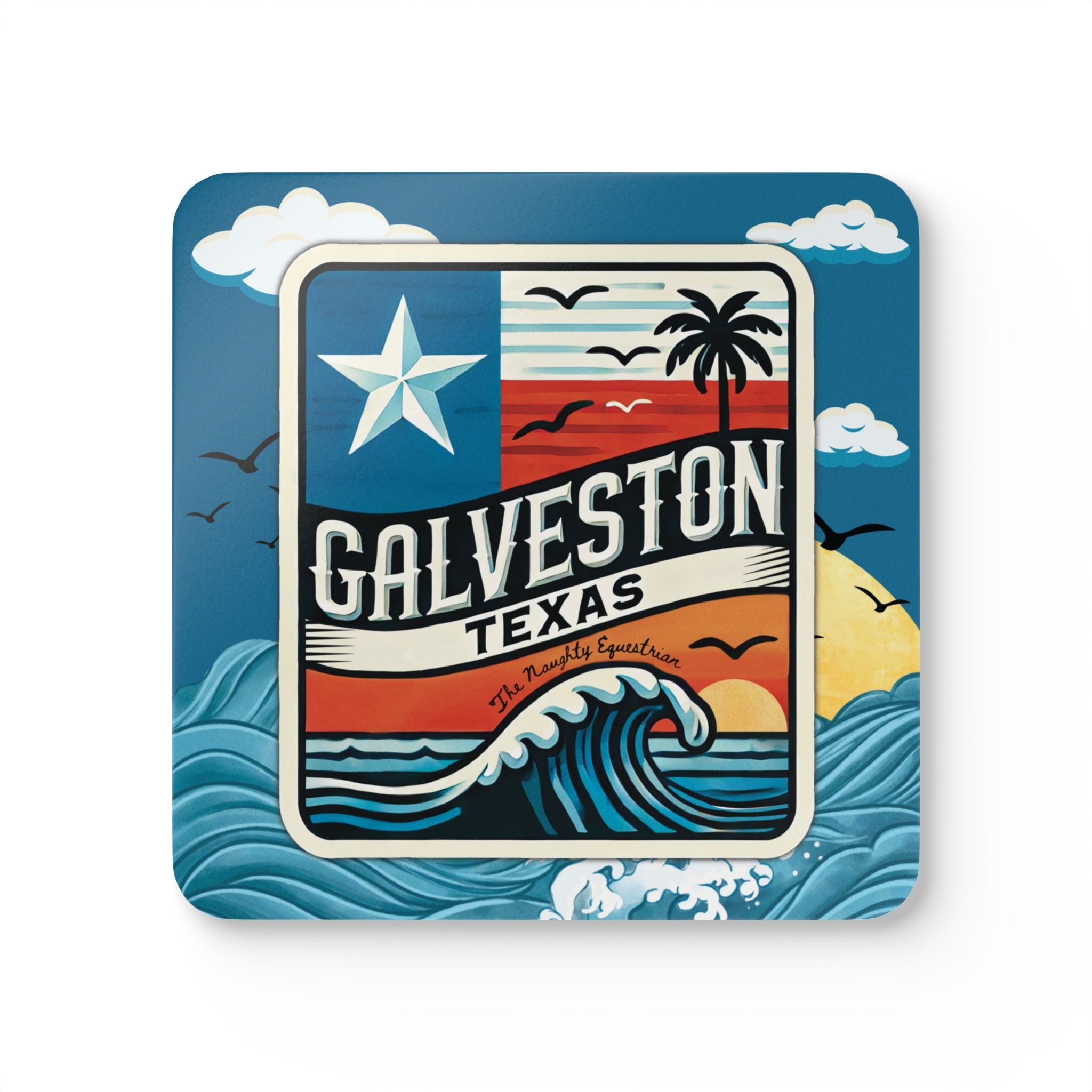 Galveston Texas Bar Coaster Set, The Lone Star State Coaster