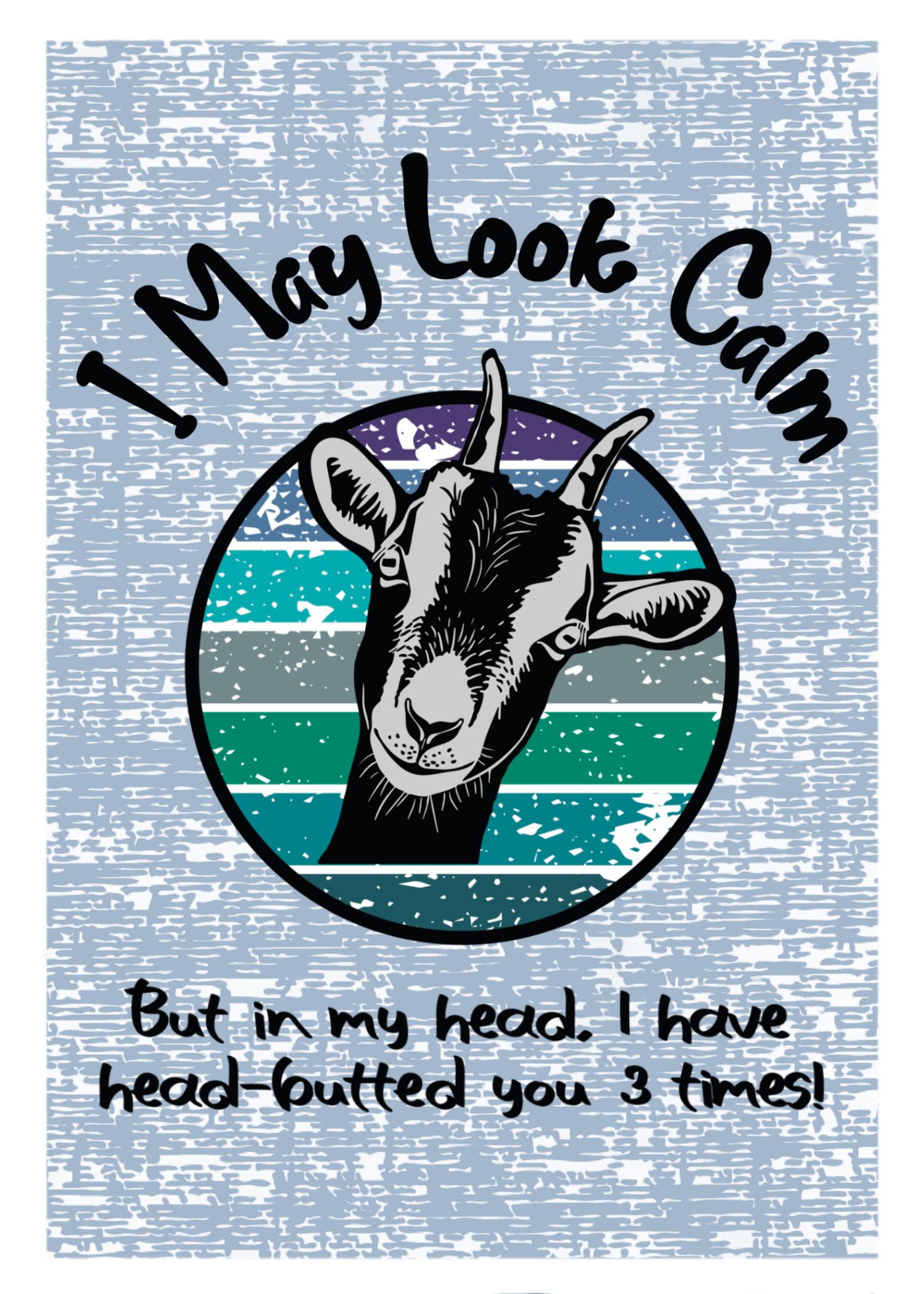 Calm Goat Farm Animal Greeting Card