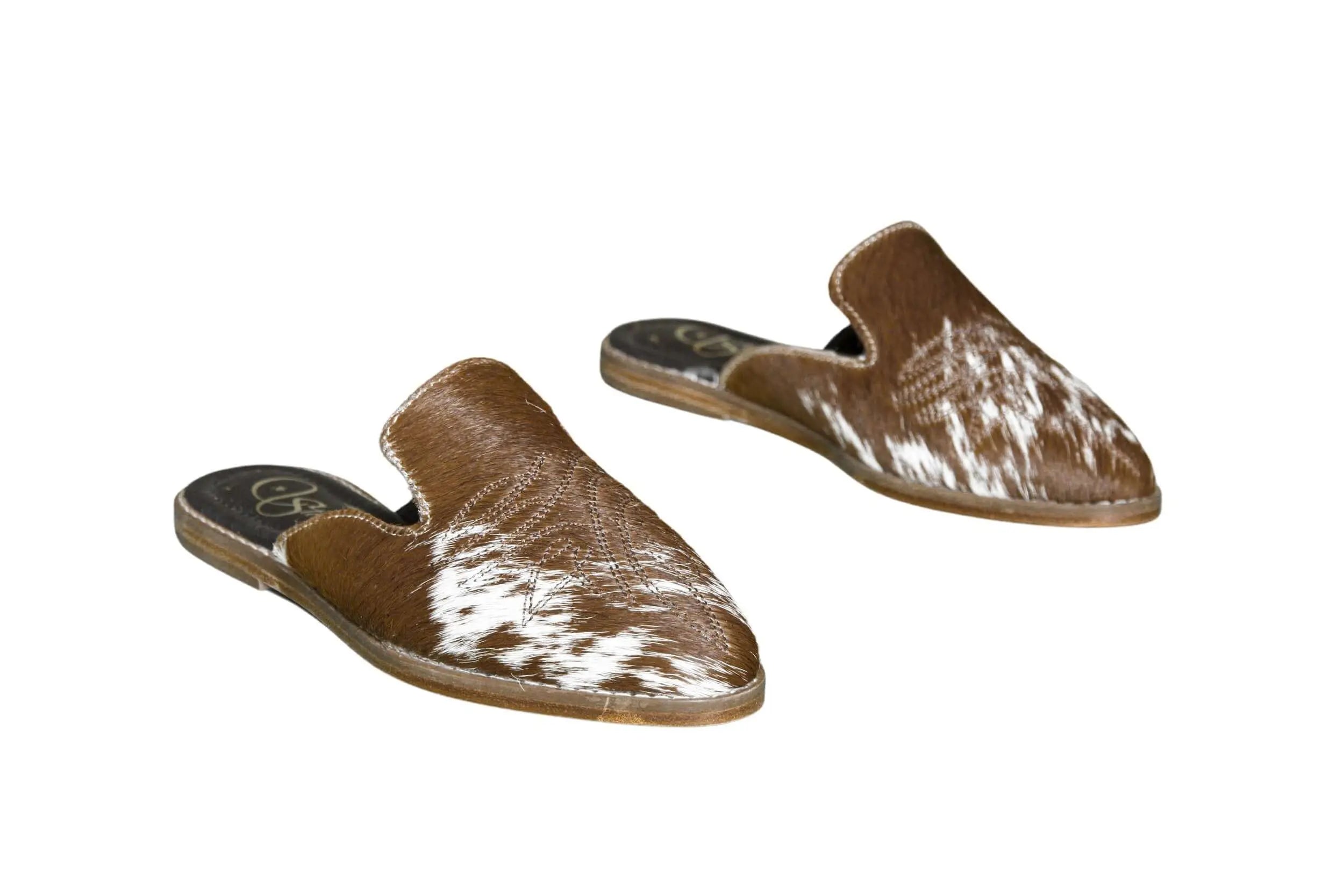 Abby Cowhide Mules – Size 6