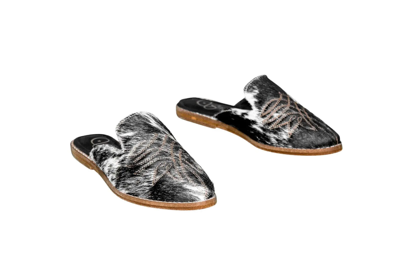 Abby Cowhide Mules – Size 5