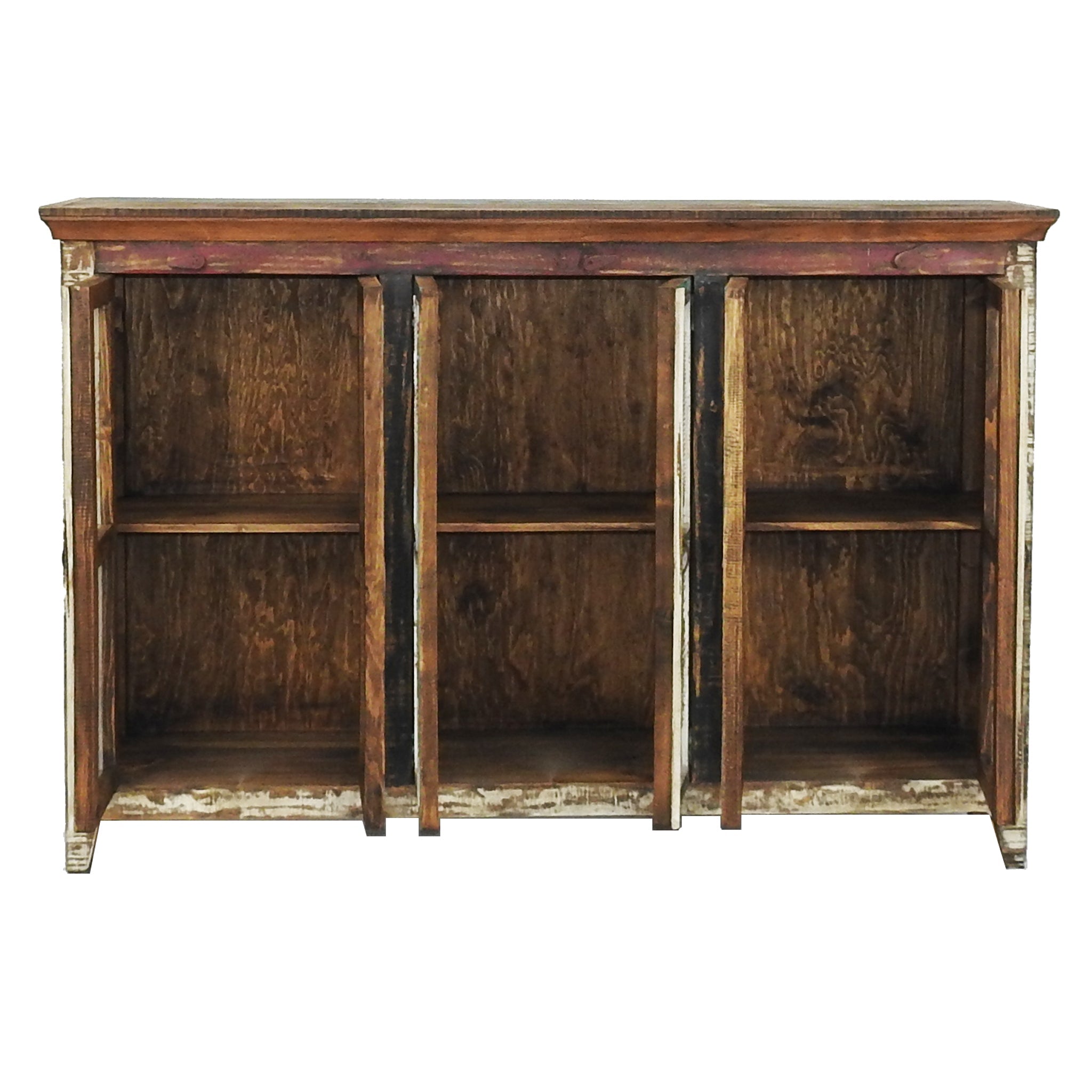Cabana Large Rustic Glass Cabinet Buffet