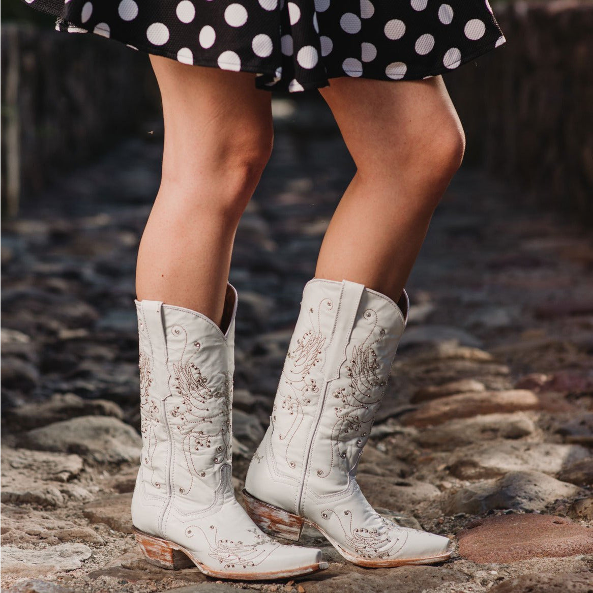 White Rhinestone Cowgirl Women's Boots (Wedding Cowgirl Boots)