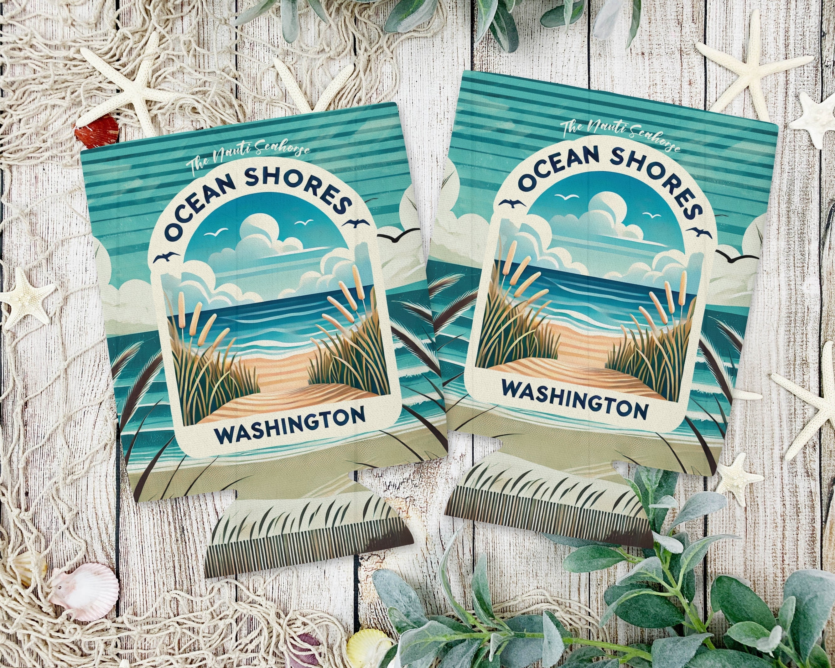 Ocean Shores Sand Dunes Can Cooler 12oz, City Souvenir 12oz Regular