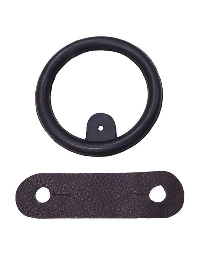Peacock Safety Stirrup Rings and Leather Tabs