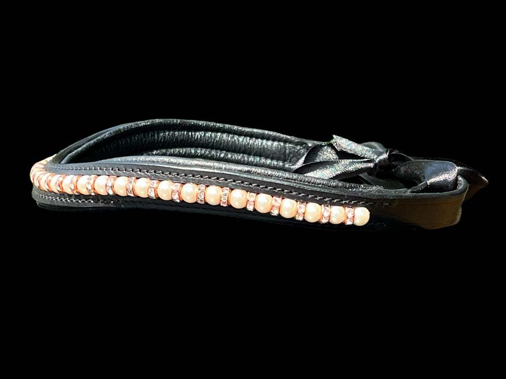 Pearl & Rose Gold Bling Browband (17")