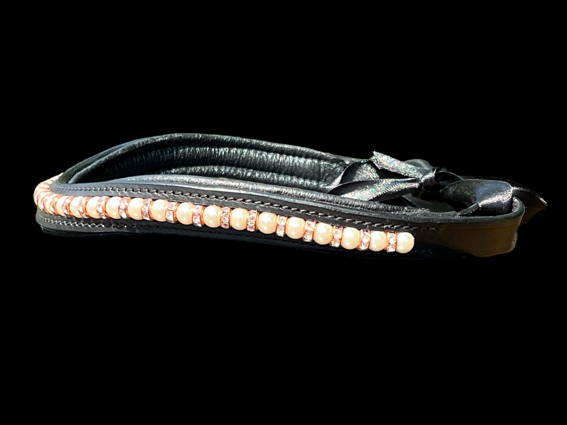 Pearl & Rose Gold Bling Browband (17")