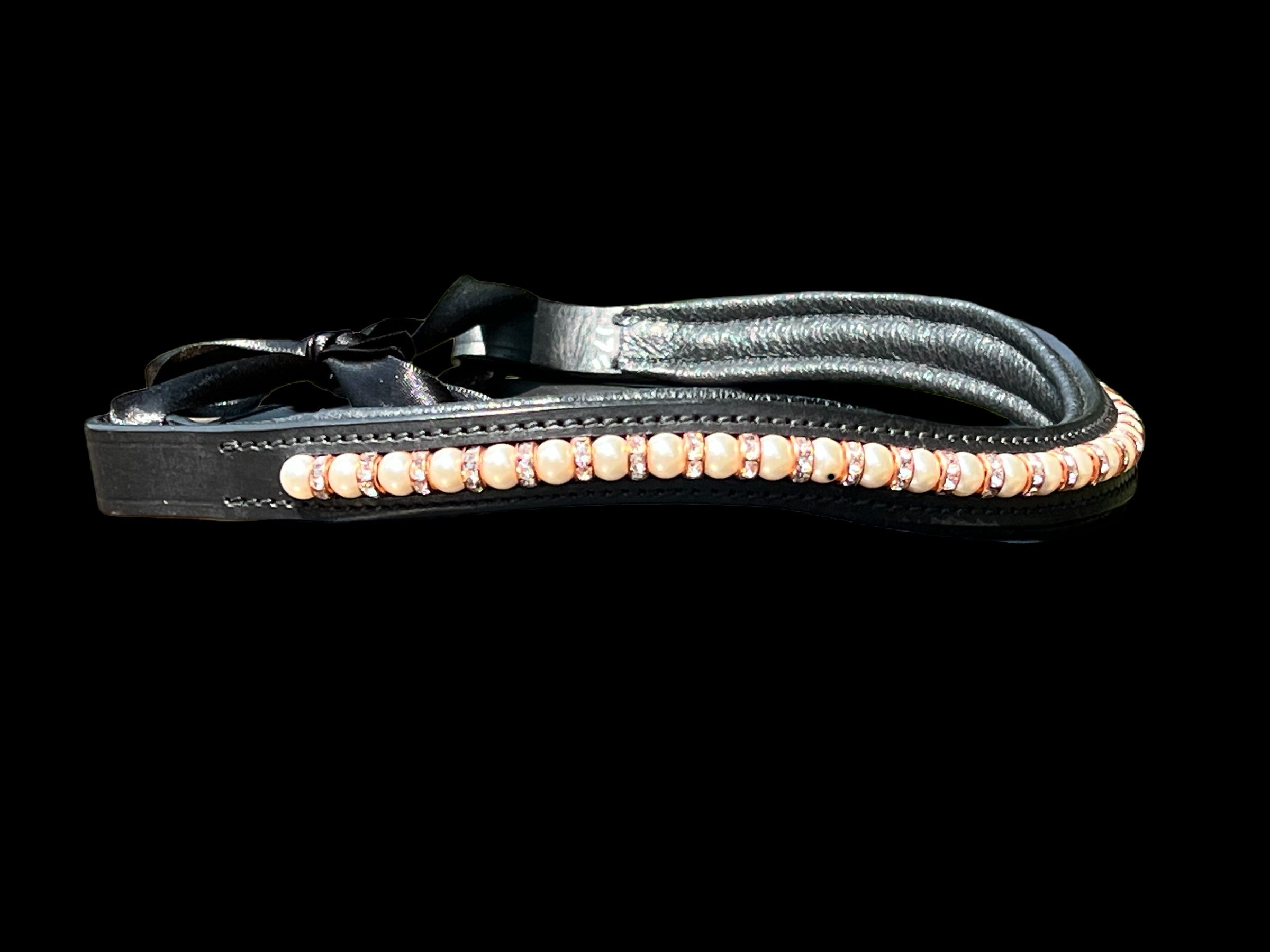 Pearl & Rose Gold Bling Browband (17")