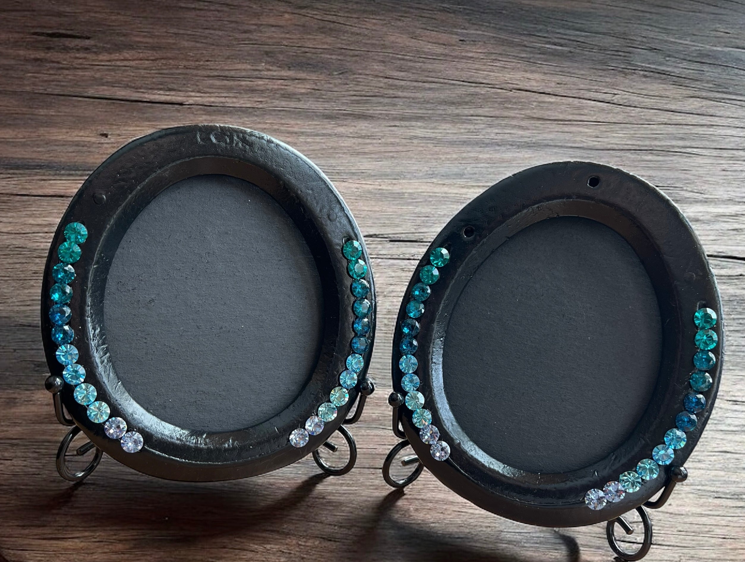 Bejeweled Horseshoe Photo Frames