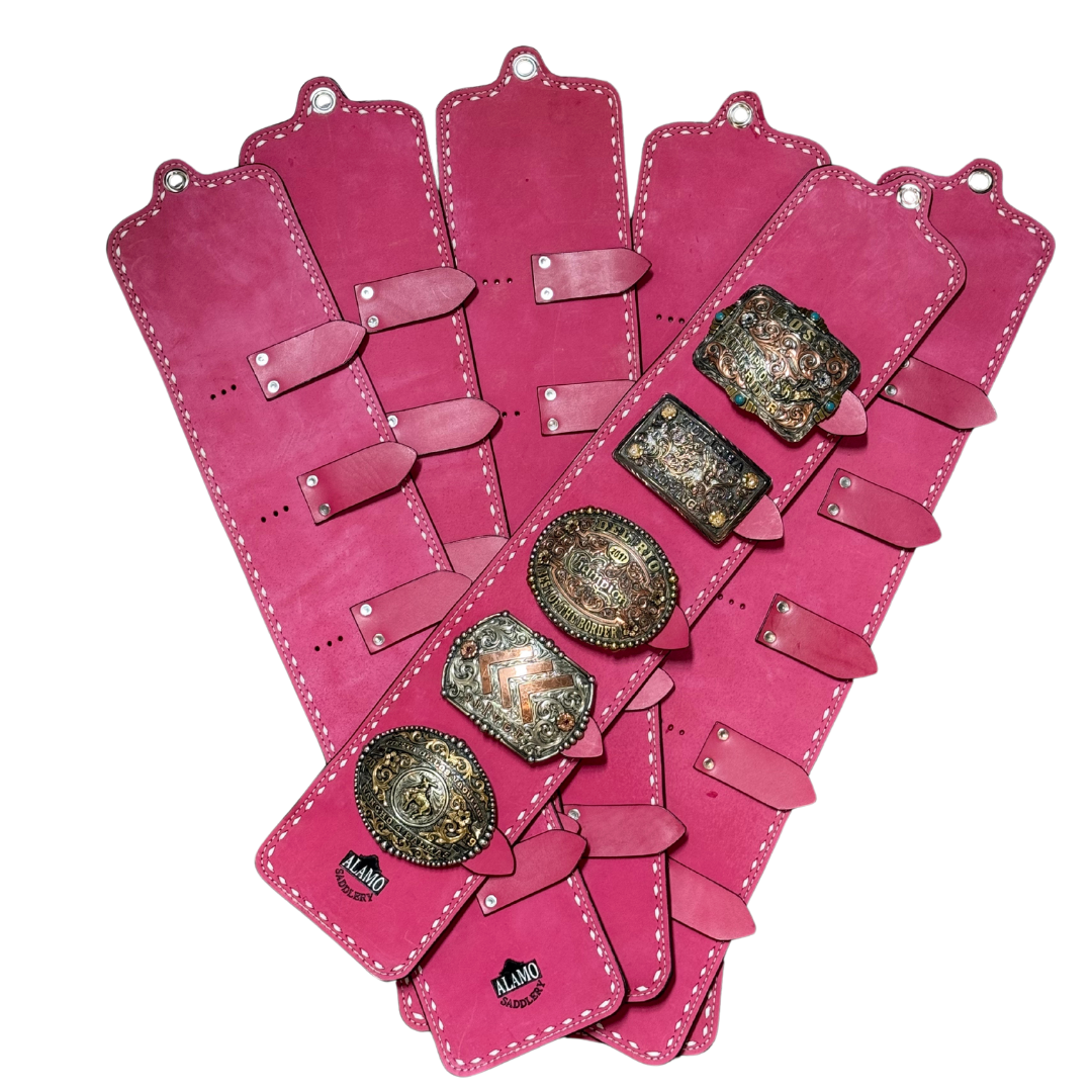 Pink Roughout w/ Buckstitch Buckle Holder