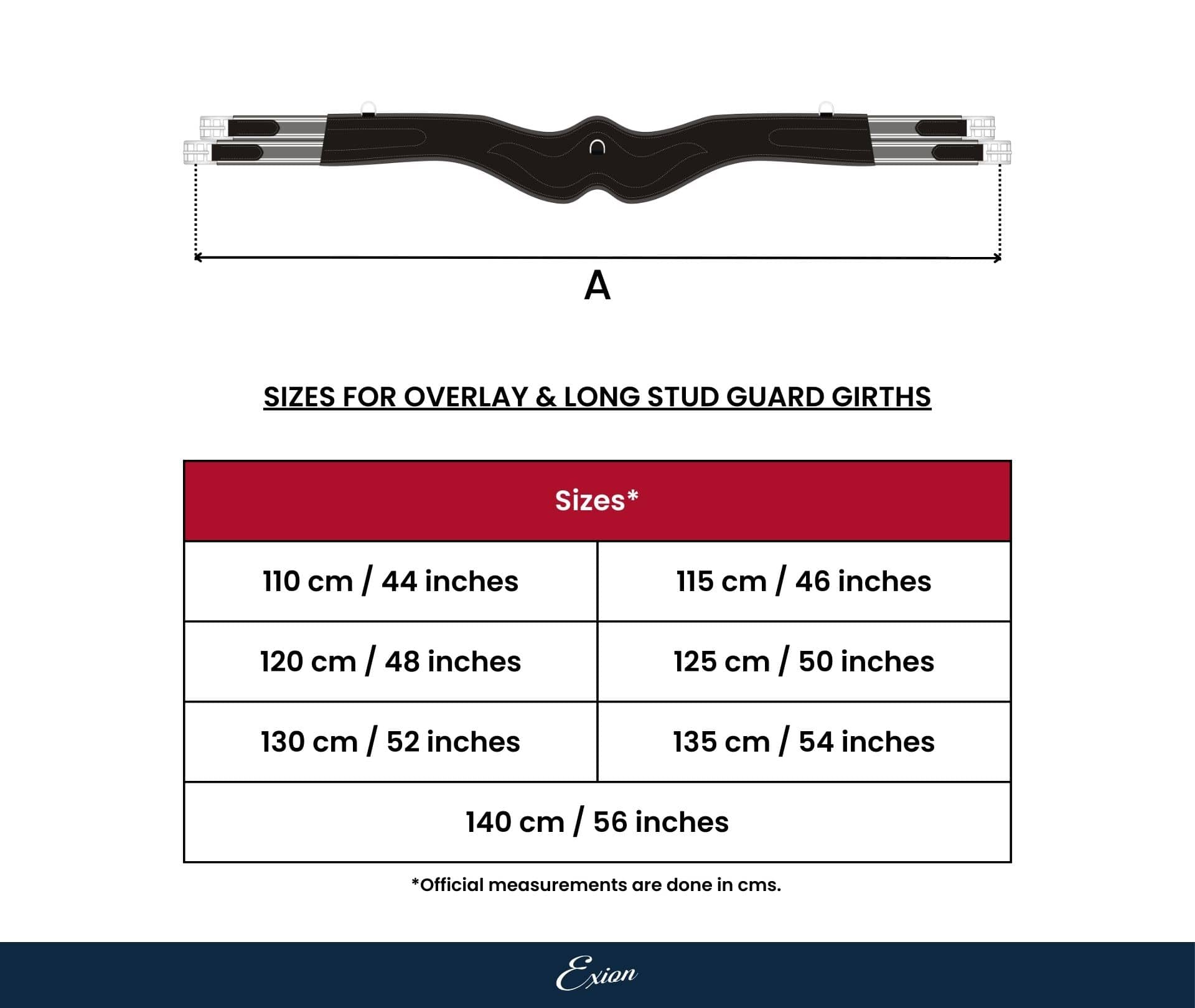ExionPro 'AdaptLine' Belly Guard Girth - Navy Blue Elastic With White Lines
