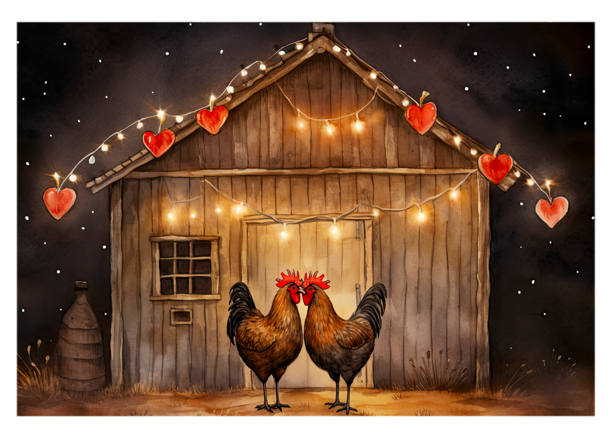 Cluckin' Love: Chickens Greeting Card