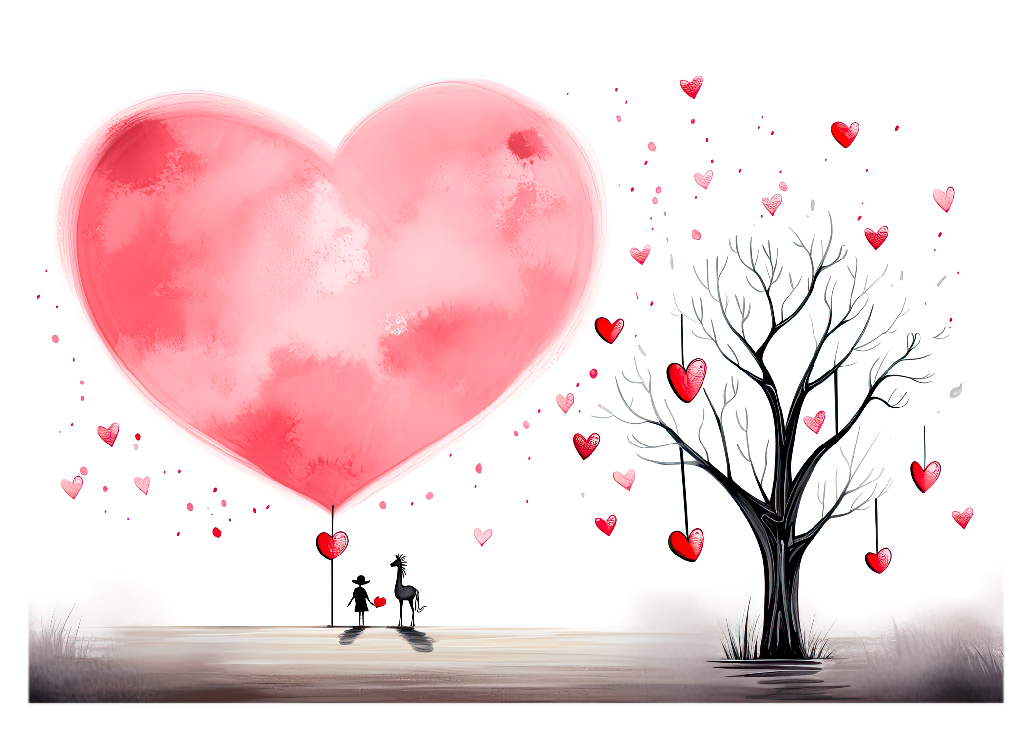 Heartfelt Bond: Girl and Horse Greeting Card