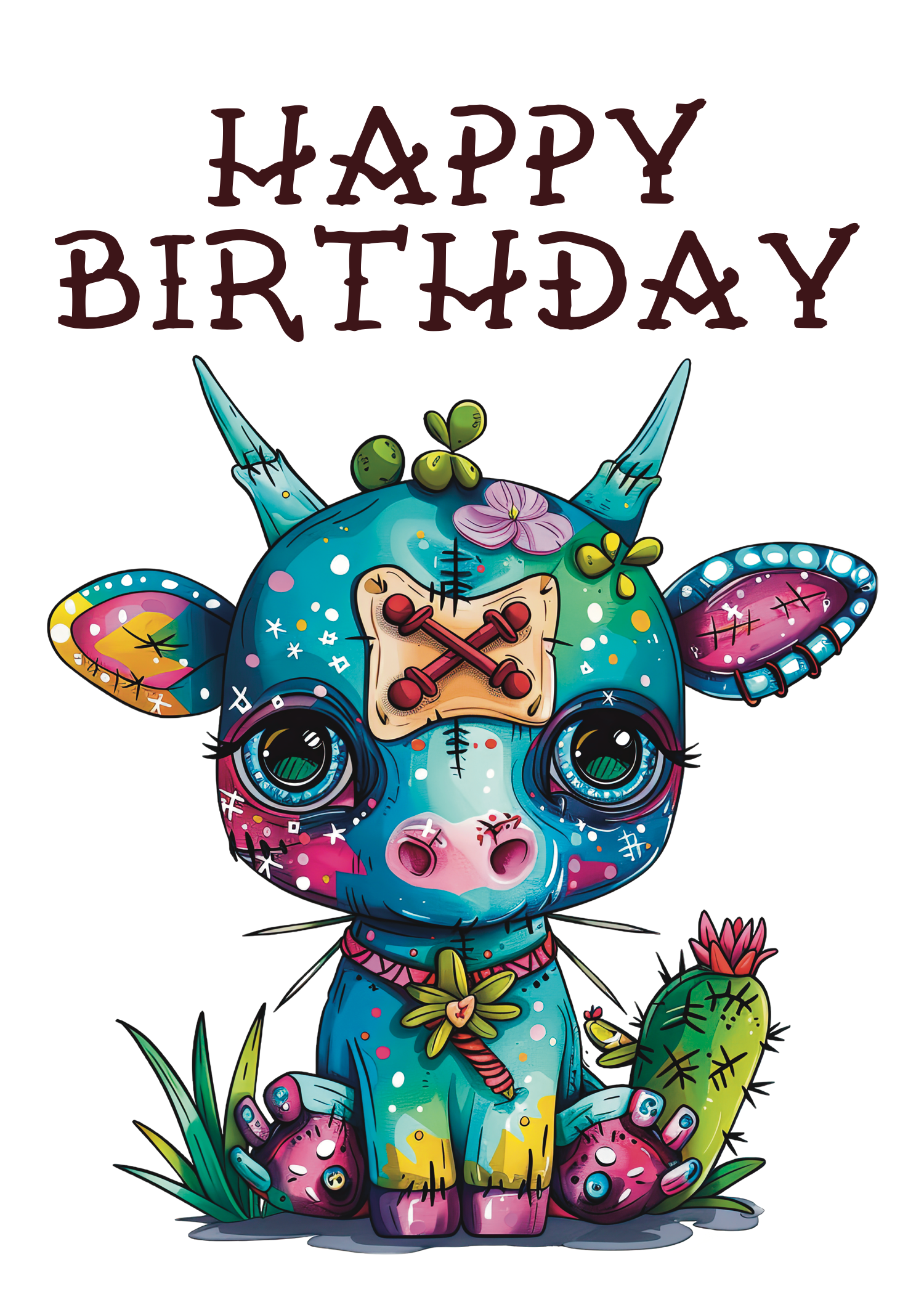 Cow-tivating Birthday Magic Greeting Card