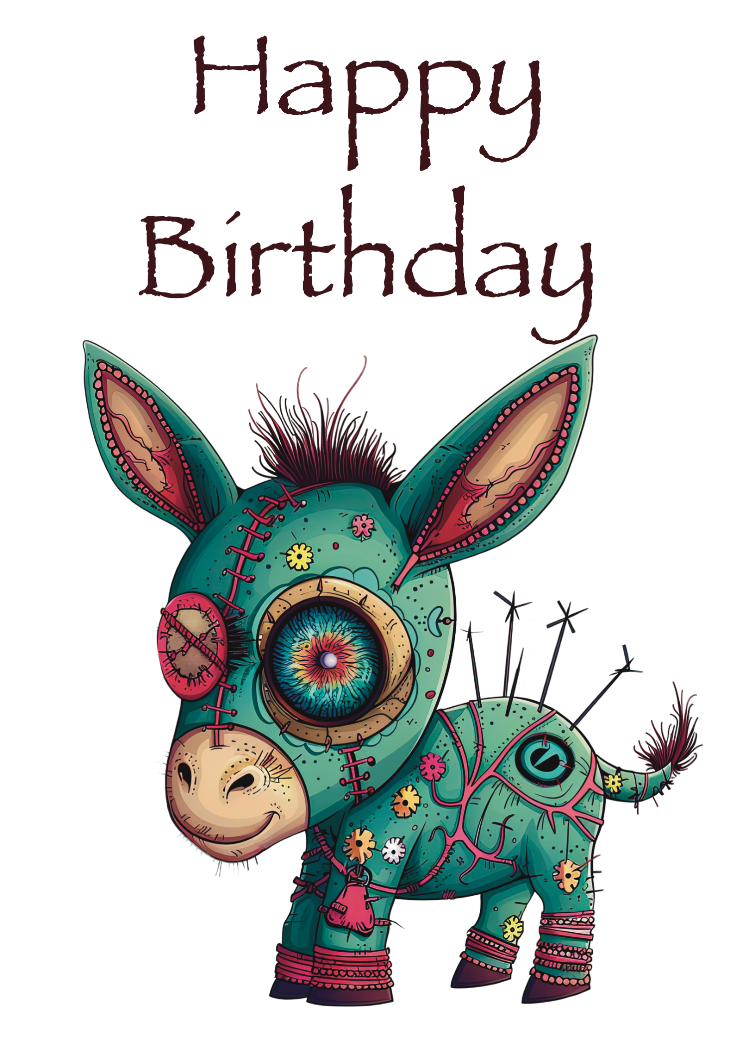Enchanted Donkey Delight Birthday Greeting Card