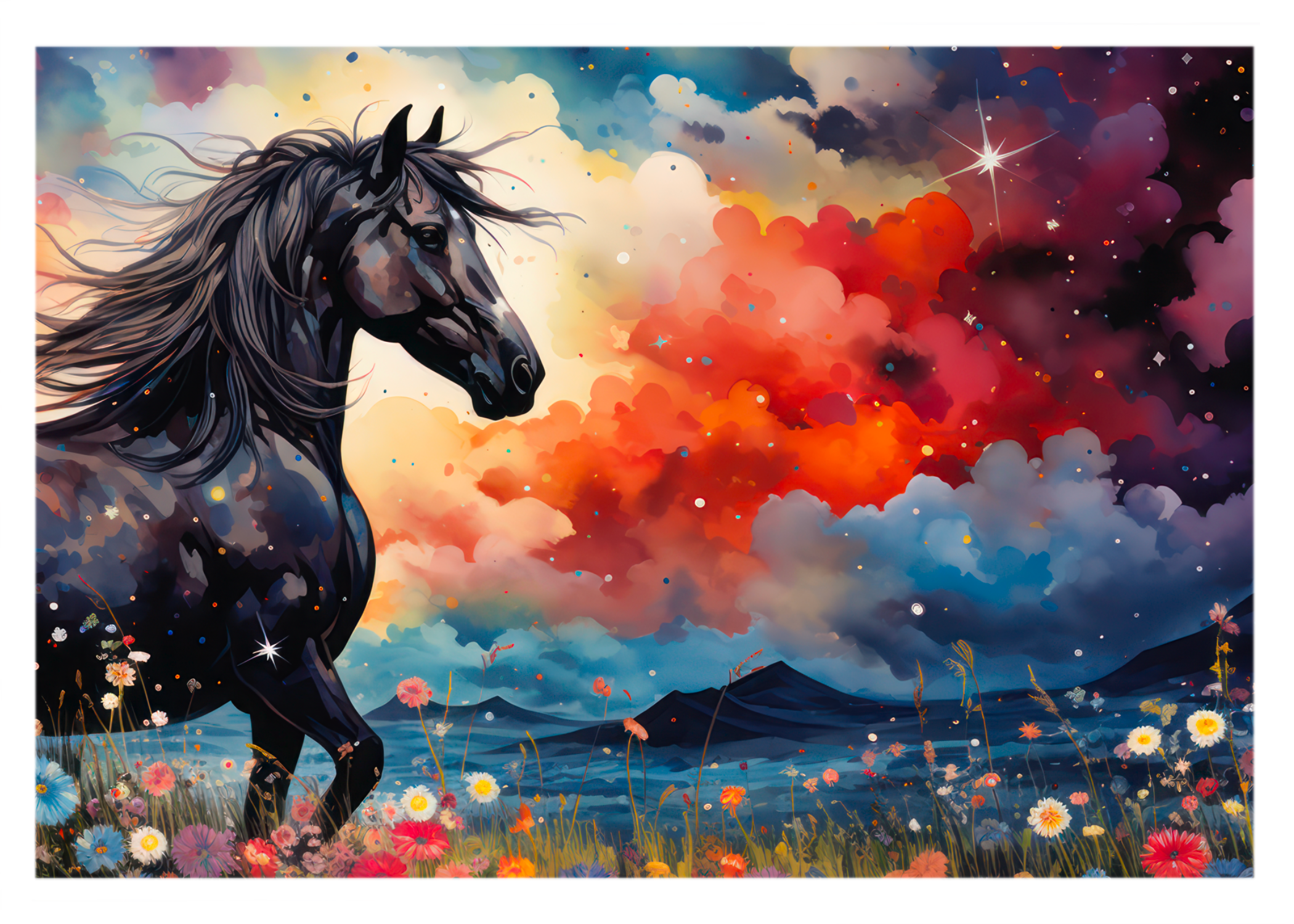 Ethereal Equine Elegance Greeting Card