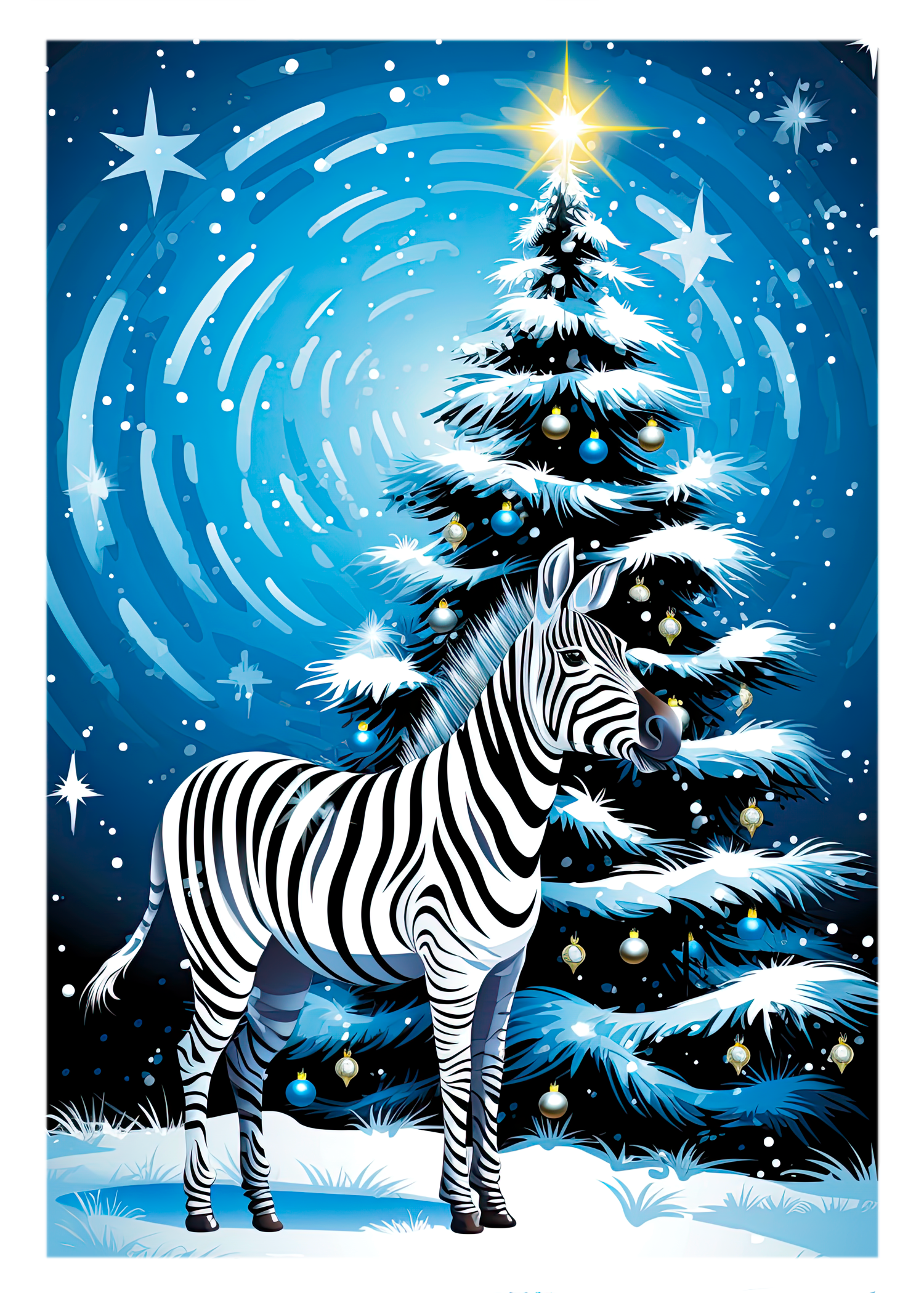 Zebra Holiday Christmas Greeting Card